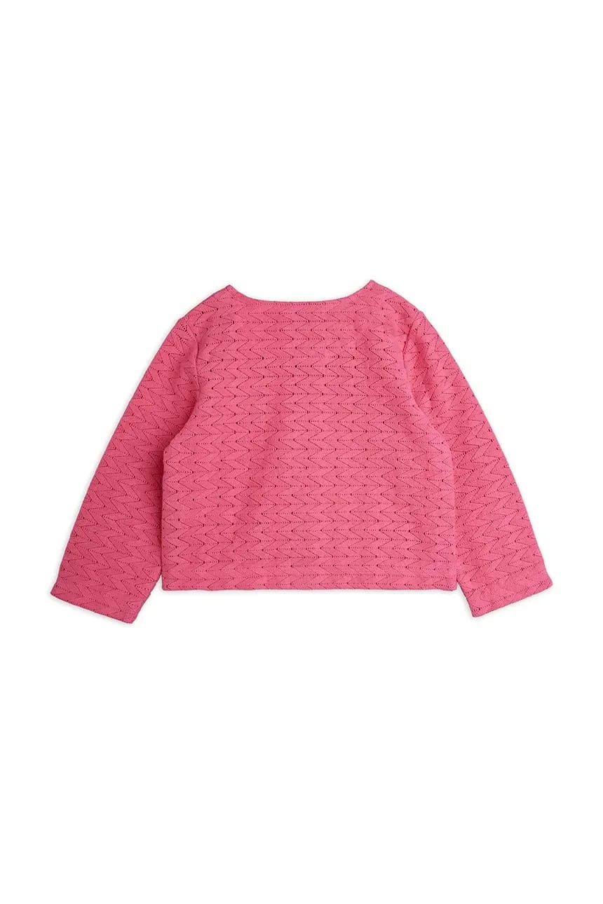 Детский кардиган из хлопка с кружевной нашивкой - фото 3