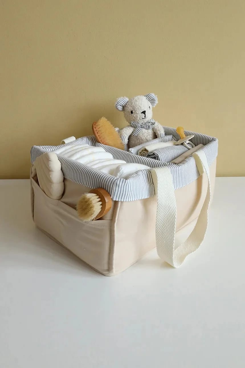 Хлопковый органайзер для детских подгузников Classic Stripes Blue - фото 1