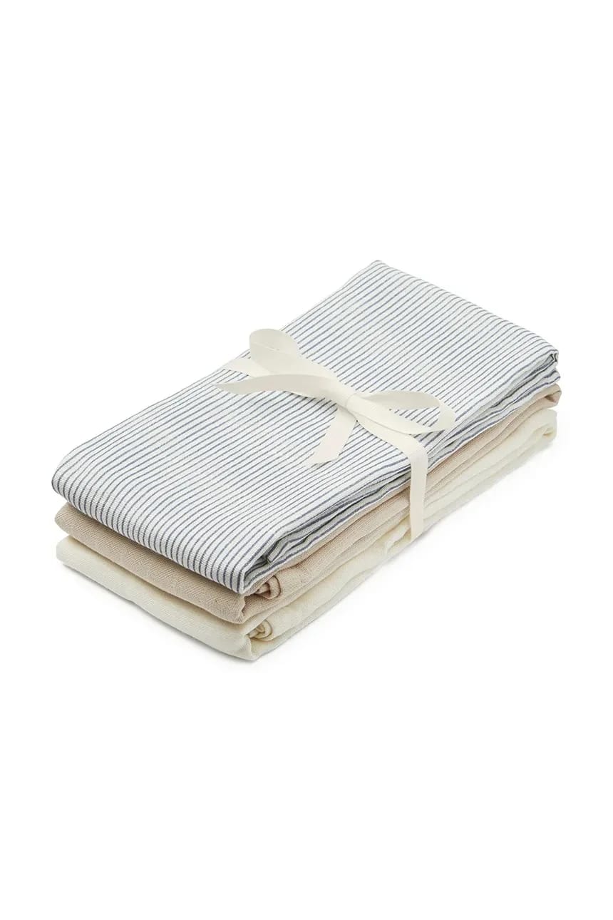 Хлопковые детские подгузники Classic Stripes Синий, Пралине, Кремово-Белый, 3 шт. - фото 1