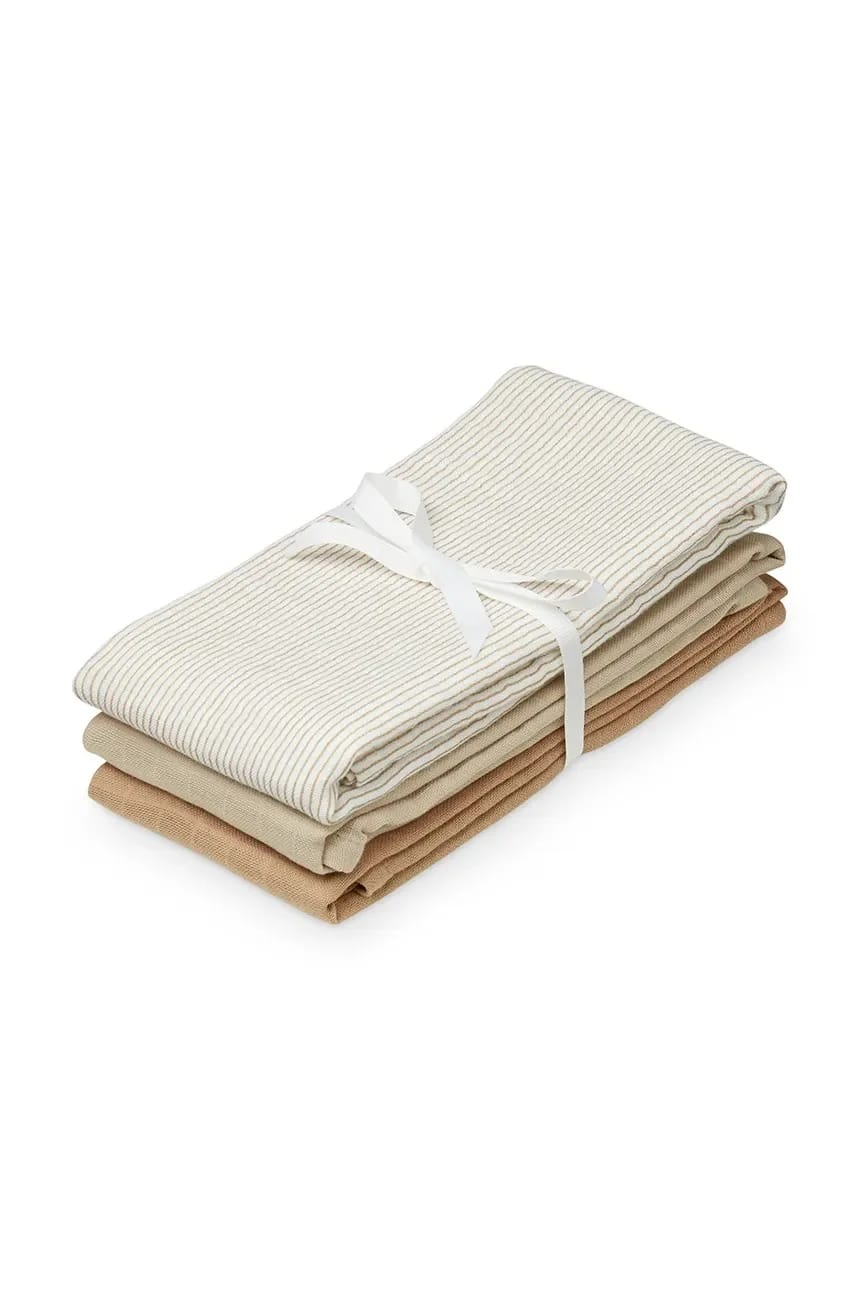 Хлопковые детские подгузники Classic Stripes Camel, 3 шт. - фото 1