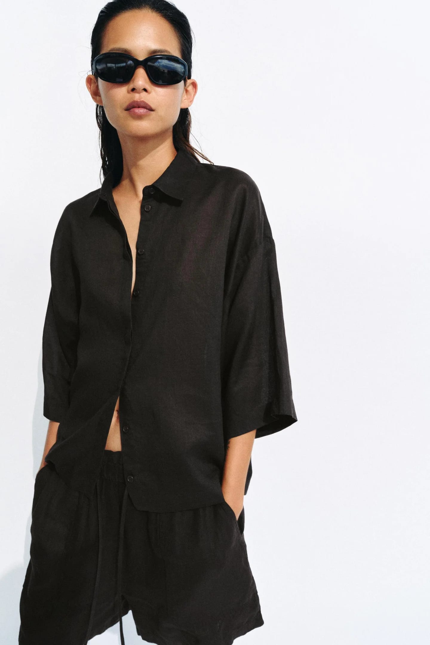 СВОБОДНАЯ РУБАШКА OVERSIZE ИЗ КОЛЛЕКЦИИ ZW - фото 2