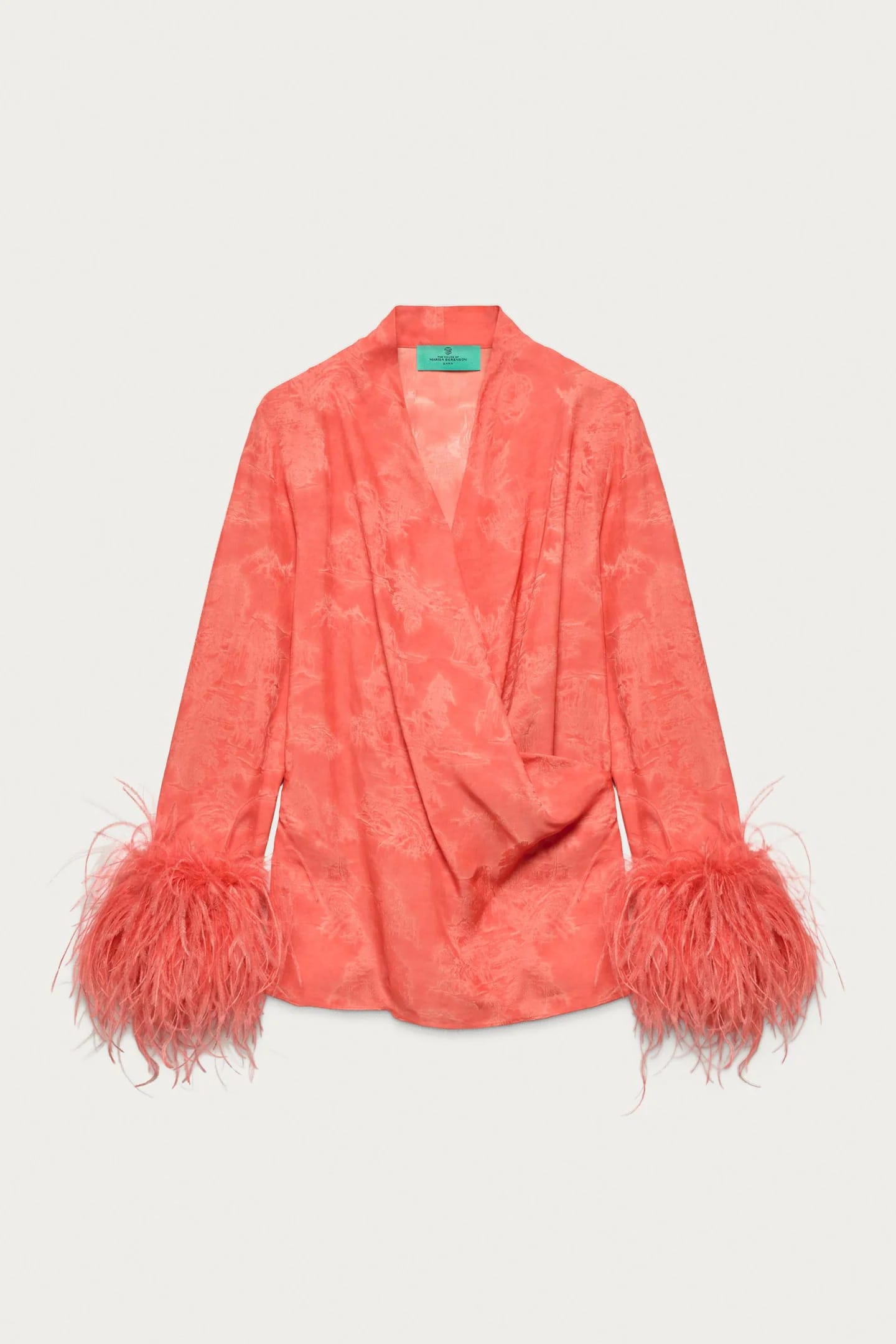РУБАШКА С МЕСТАМИ И ПЕРЬЯМИ МАРИСА БЕРЕНСОН X Zara