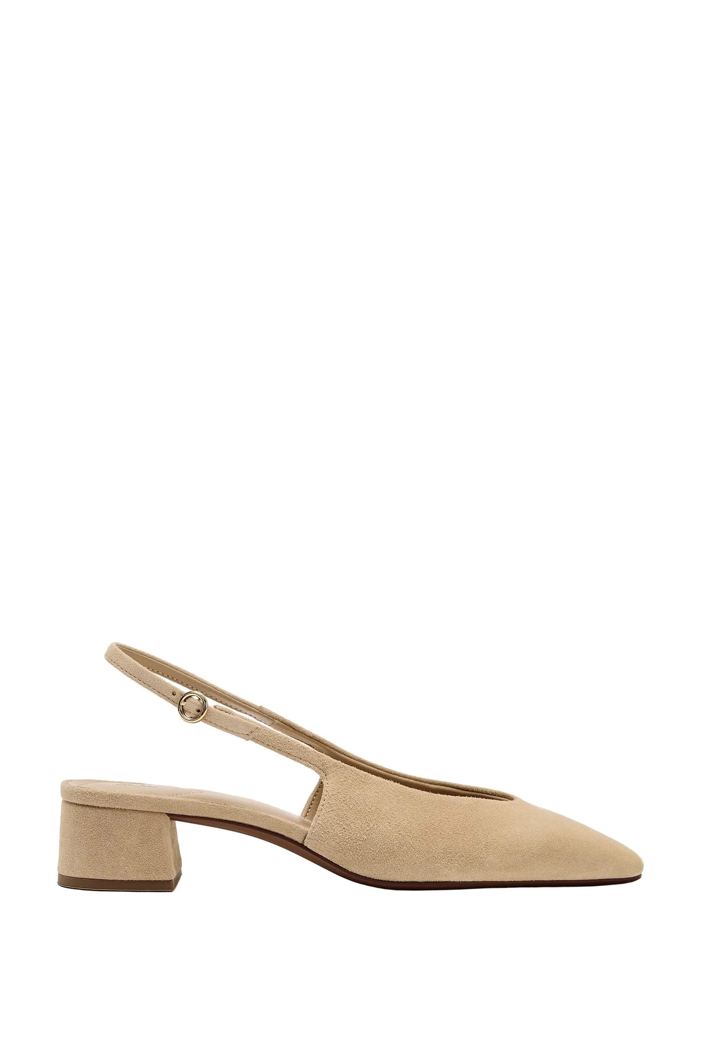 ЗАМШЕВЫЕ ТУФЛИ НА ОТКРЫТОМ КАБЛУКЕ - фото 2