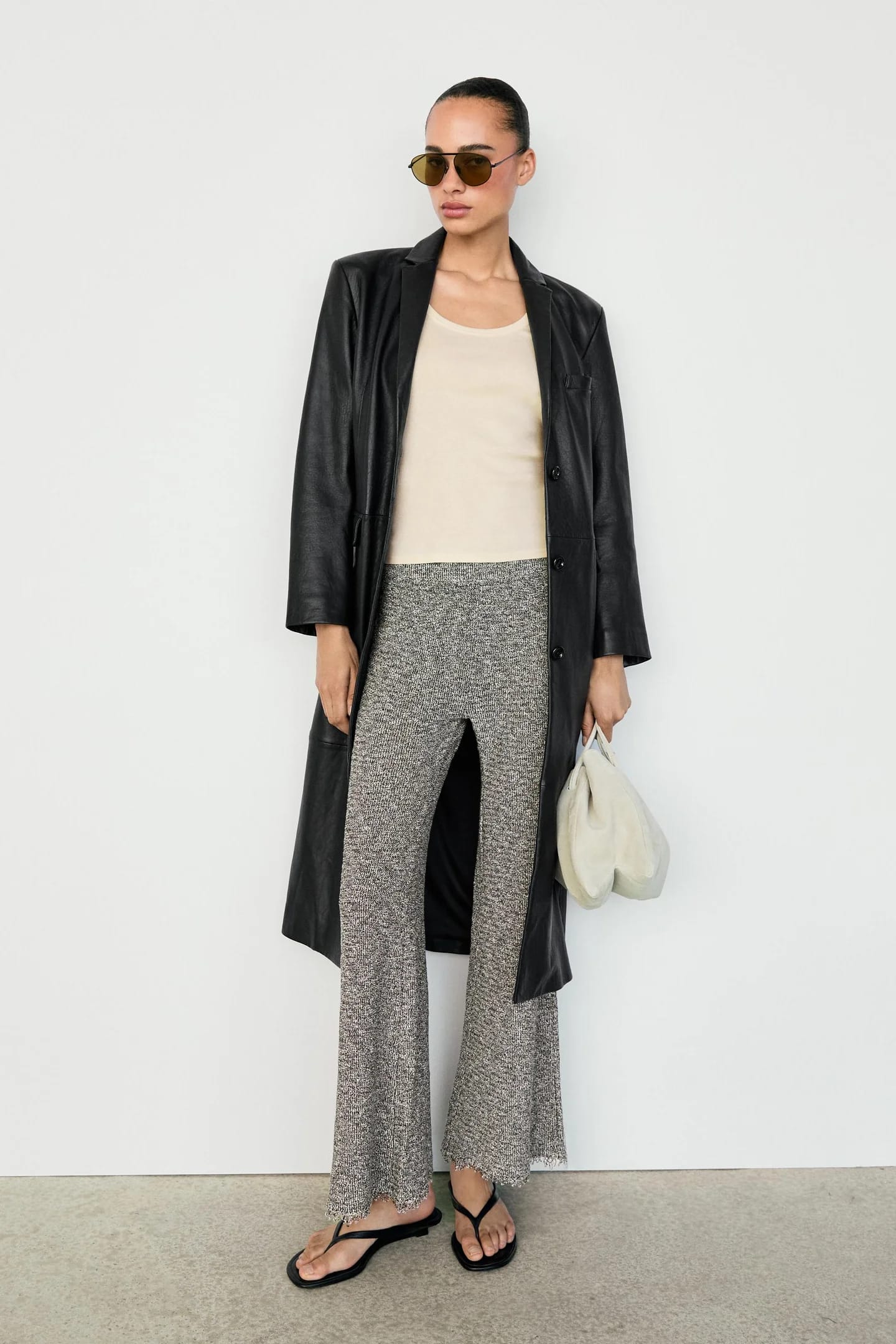 Свободные брюки с эффектом меланжевого Total Look. - фото 8
