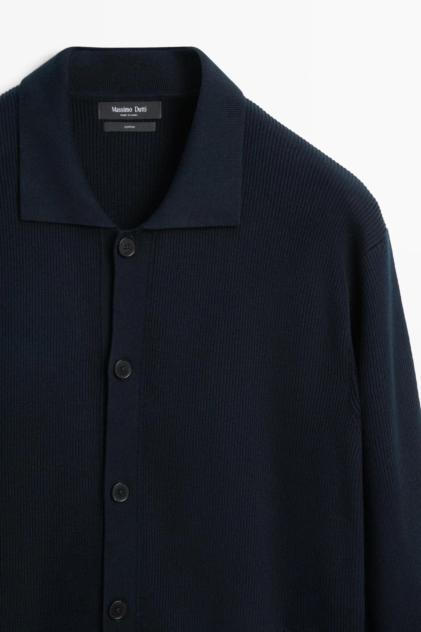 Вязаный кардиган с воротником-поло, 100% хлопок. - фото 2