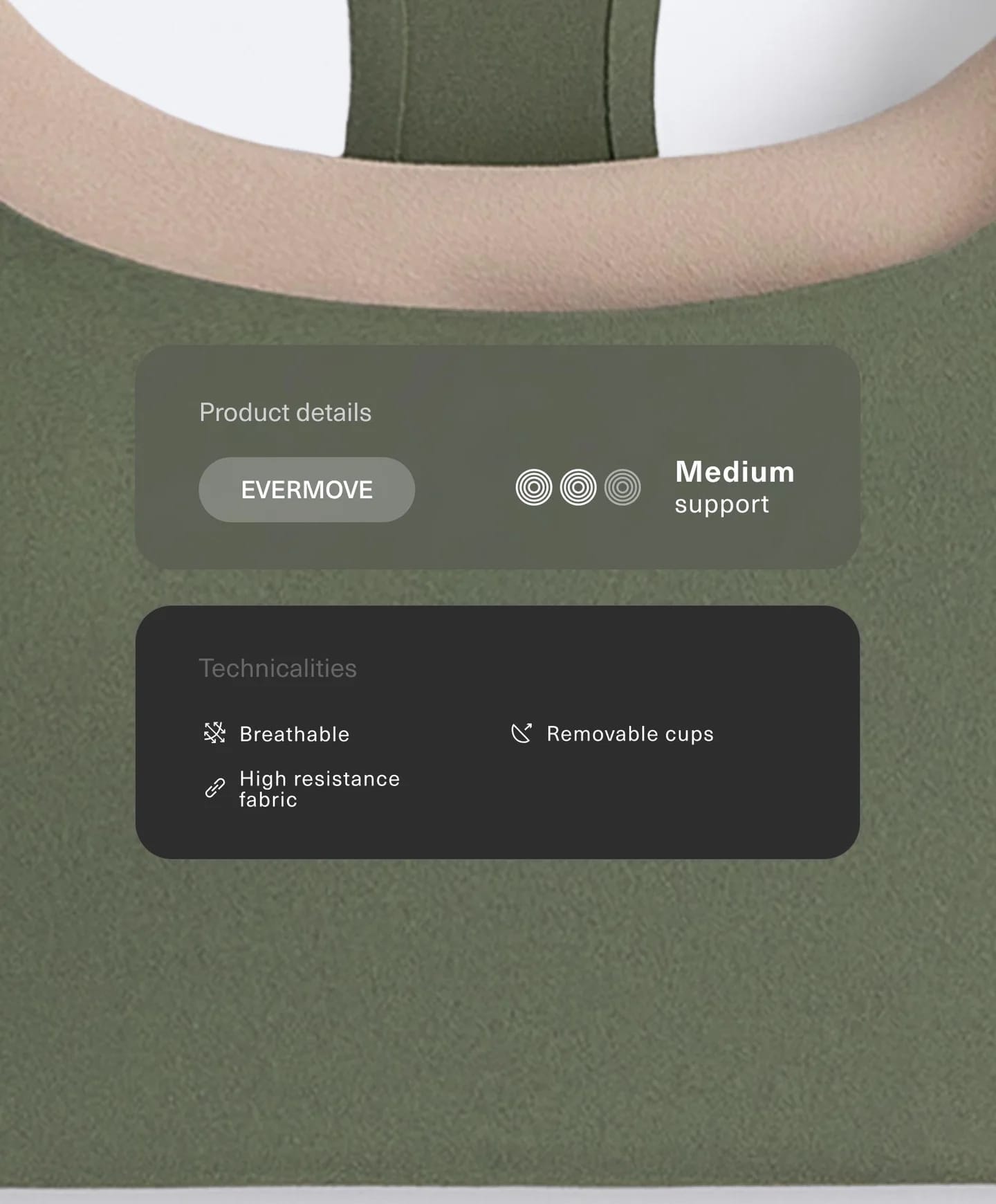 Спортивный бюстгальтер Evermove со средней поддержкой и эффектом двойного слоя. - фото 19