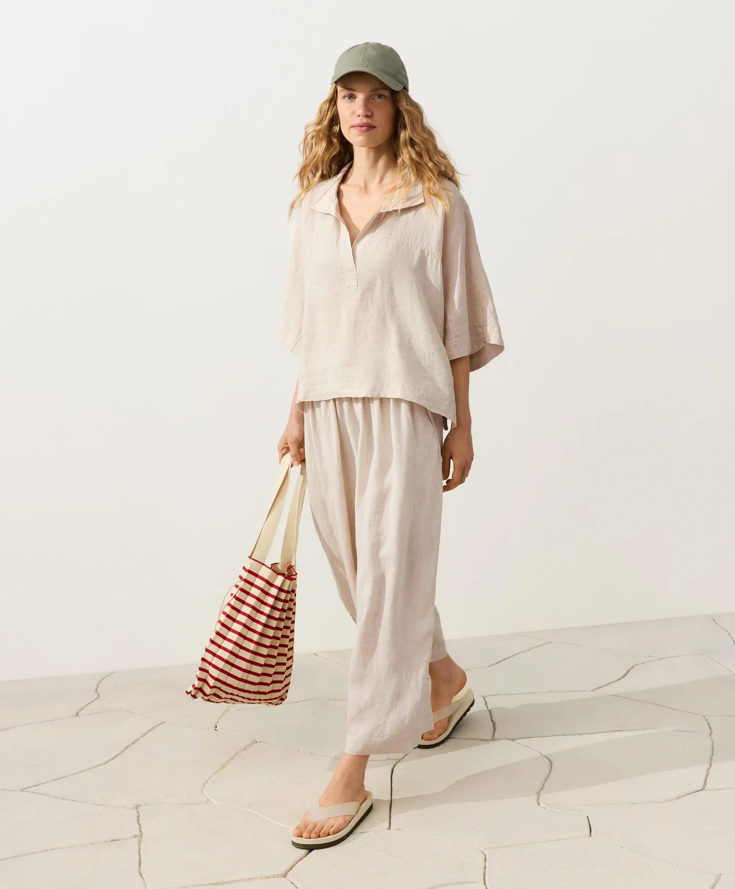 Воздушный шар Total Look из 100% льна бежевого цвета. - фото 10
