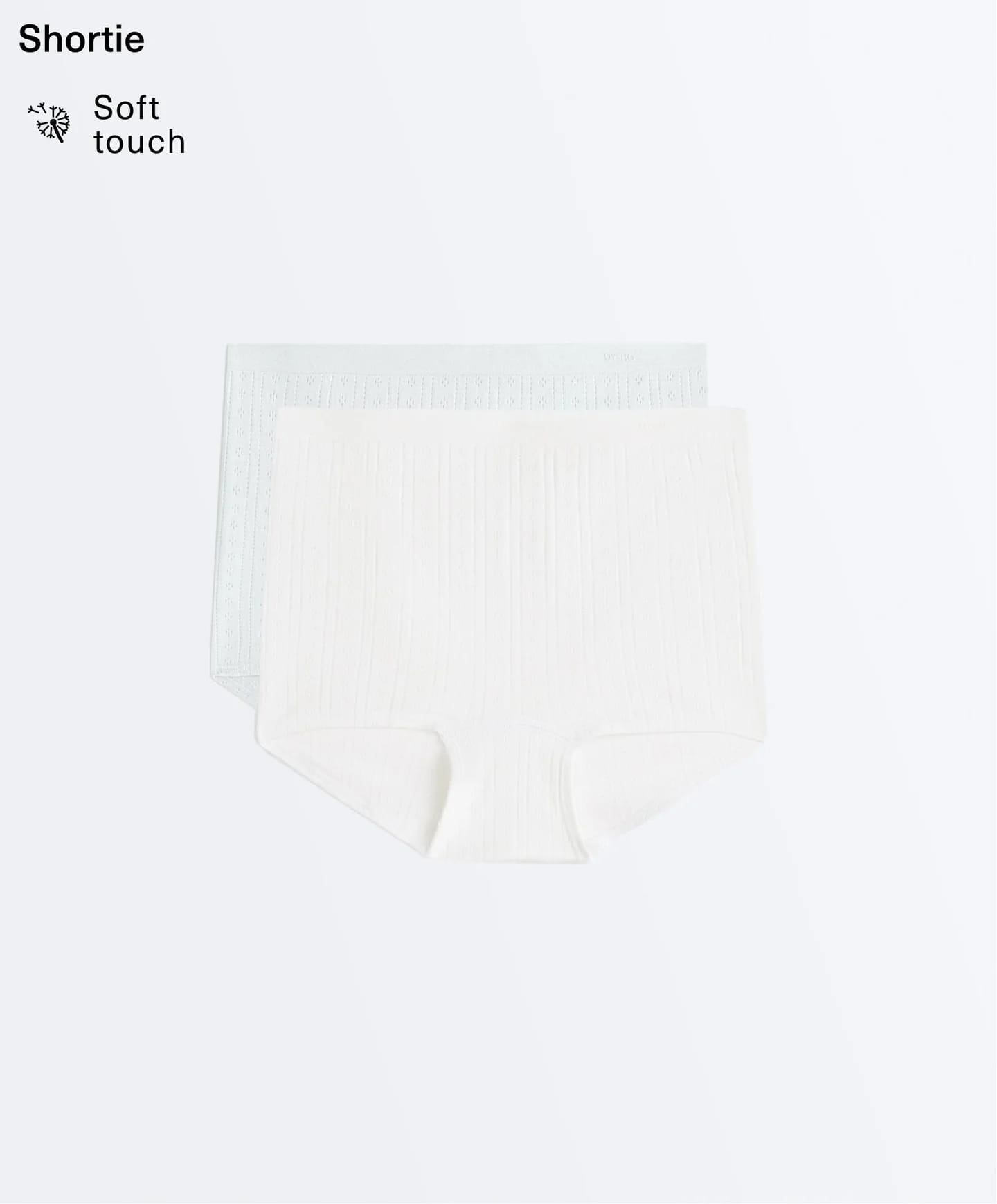 Комплект из 2 бесшовных трусиков-коротких трусиков Soft Touch с ажурными деталями. - фото 9