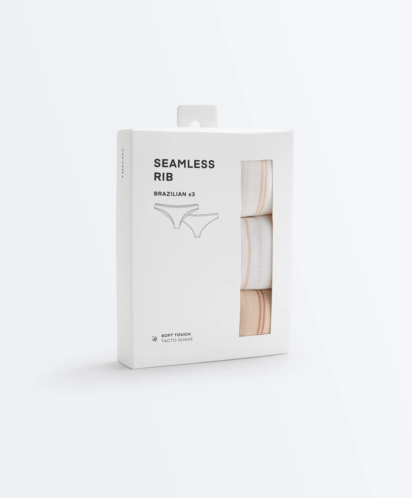 Комплект из 3 бесшовных бразильских трусов вязки в рубчик. - фото 7
