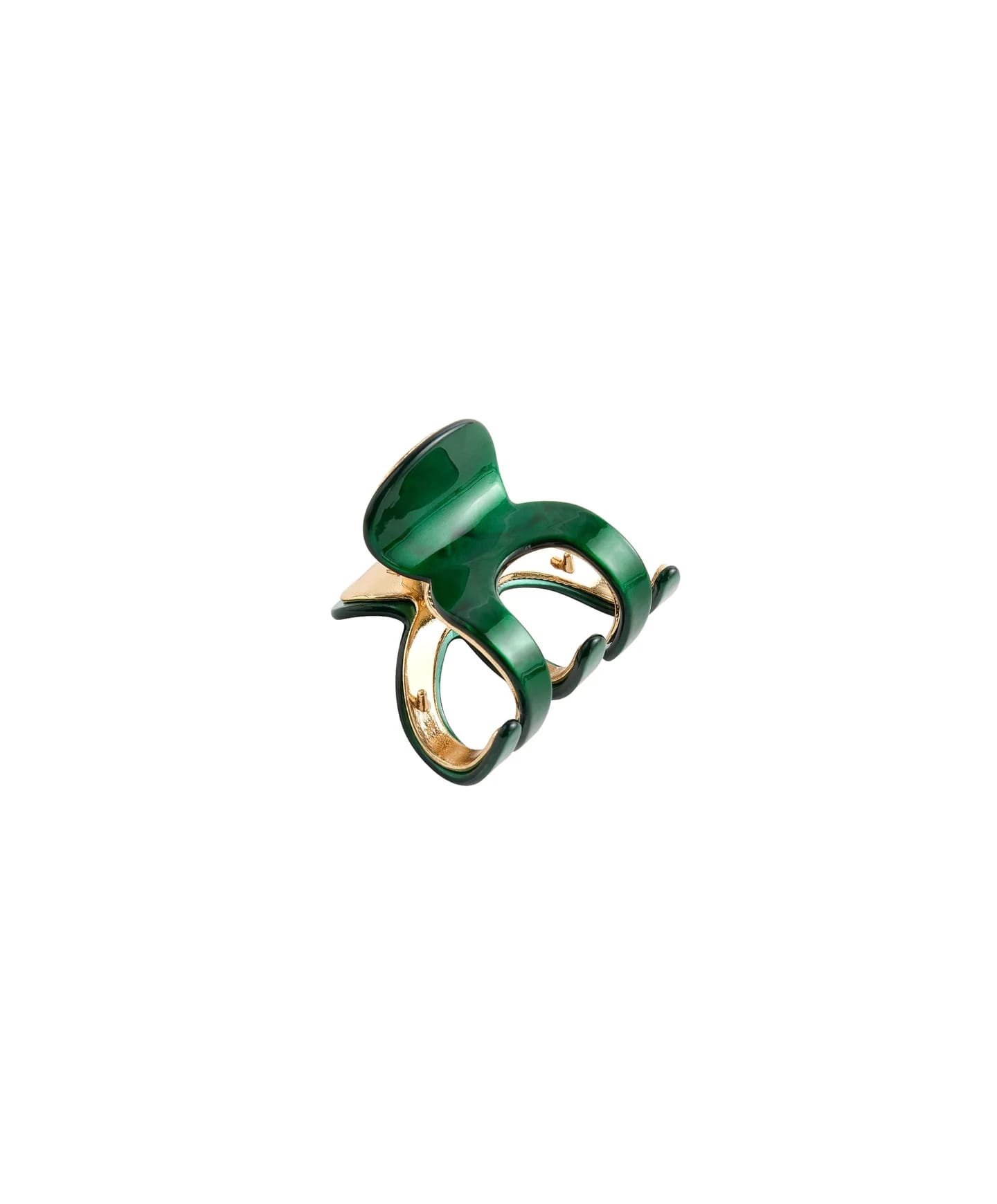 Средняя металлизированная заколка для волос - фото 1