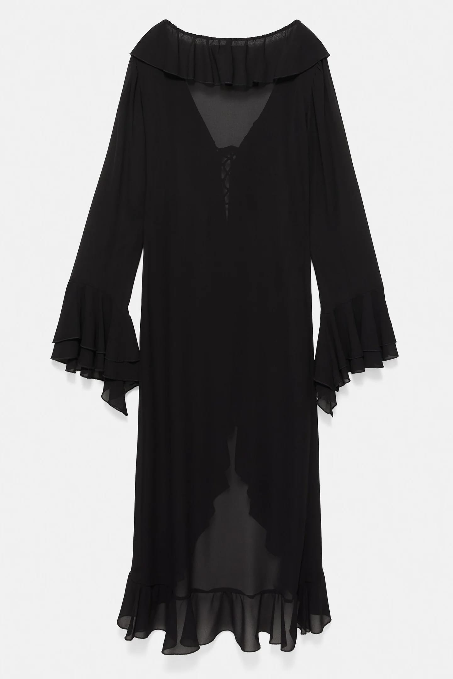 Длинное кимоно с рюшами - фото 2