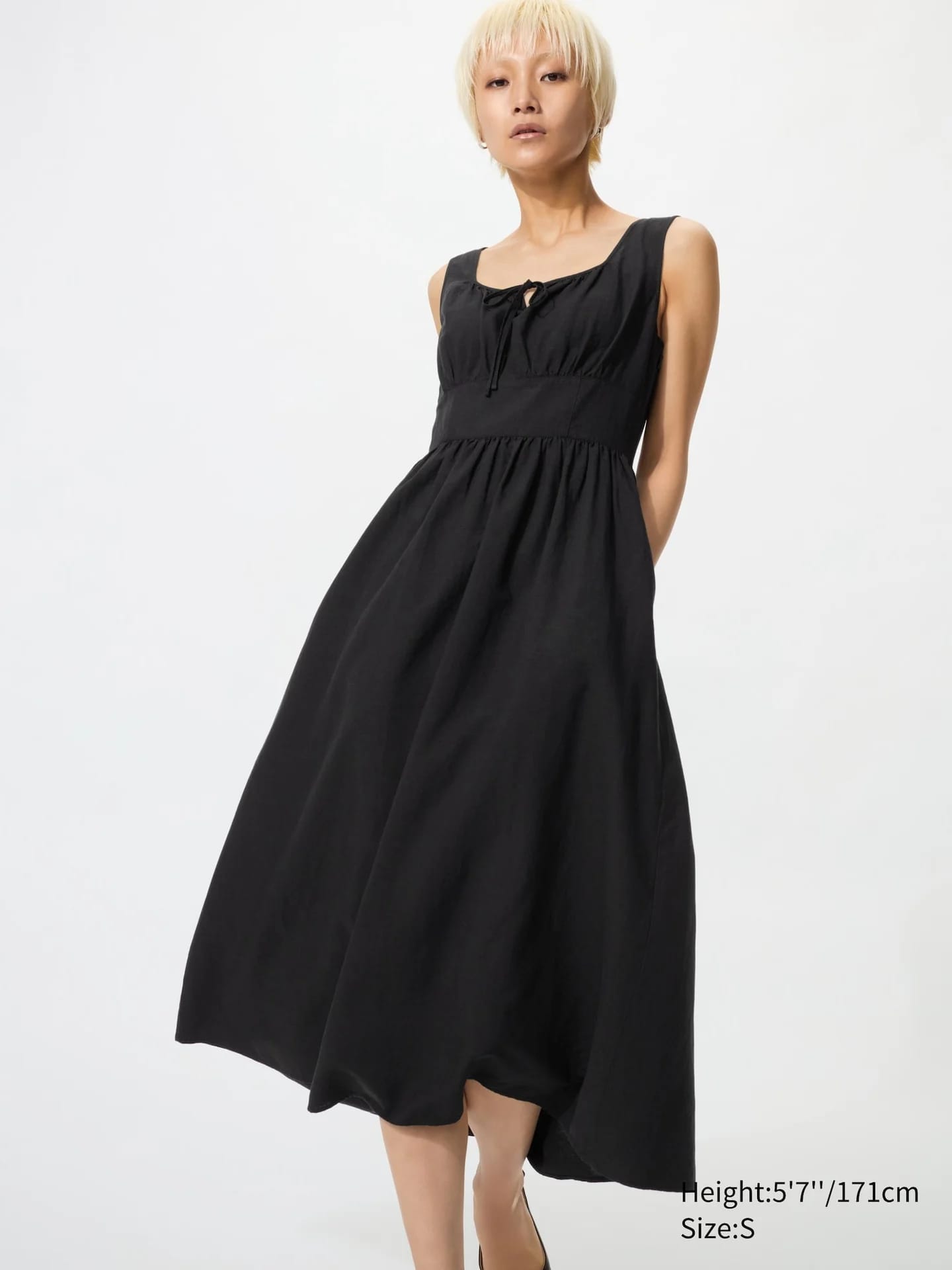 Leinenmix Kleid (gekräuselt) - фото 4