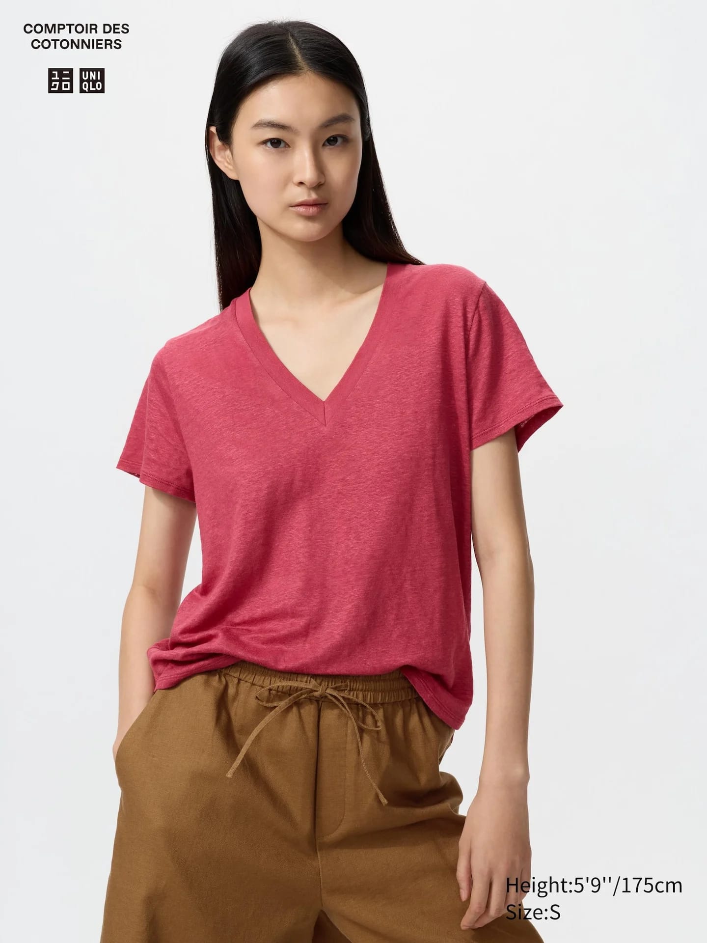 Футболка Leinen (V-Ausschnitt) - фото 1