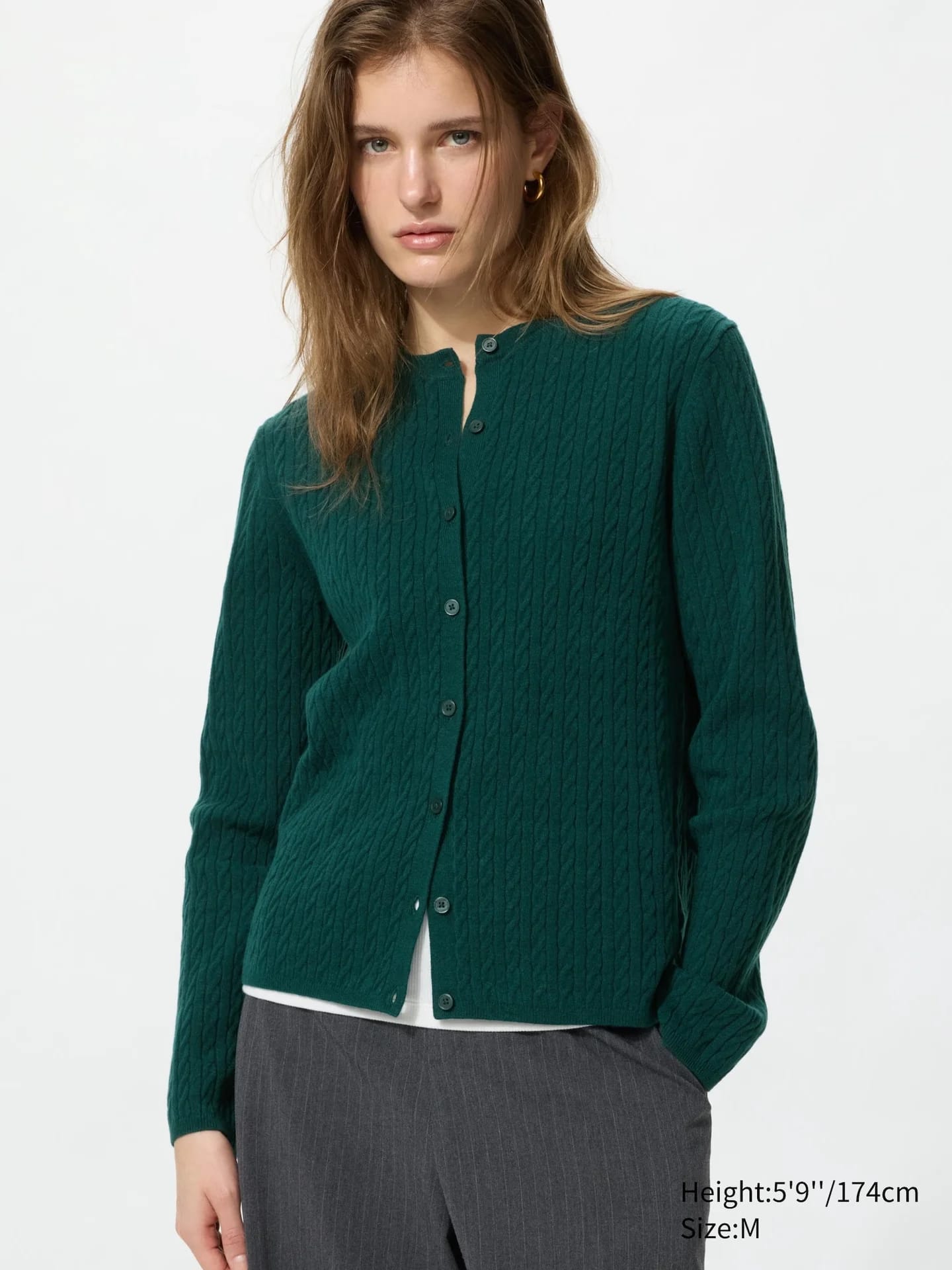 Strickjacke (Zopfstrick, V-Ausschnitt) - фото 2