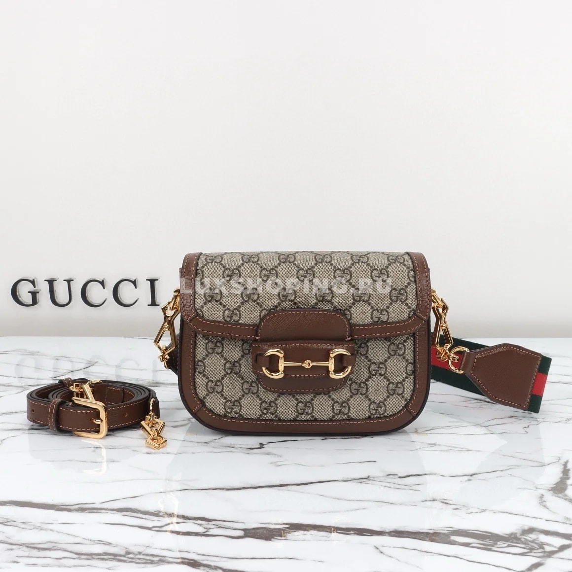 Gucci Horsebit Маленькая Сумка через плечо канва