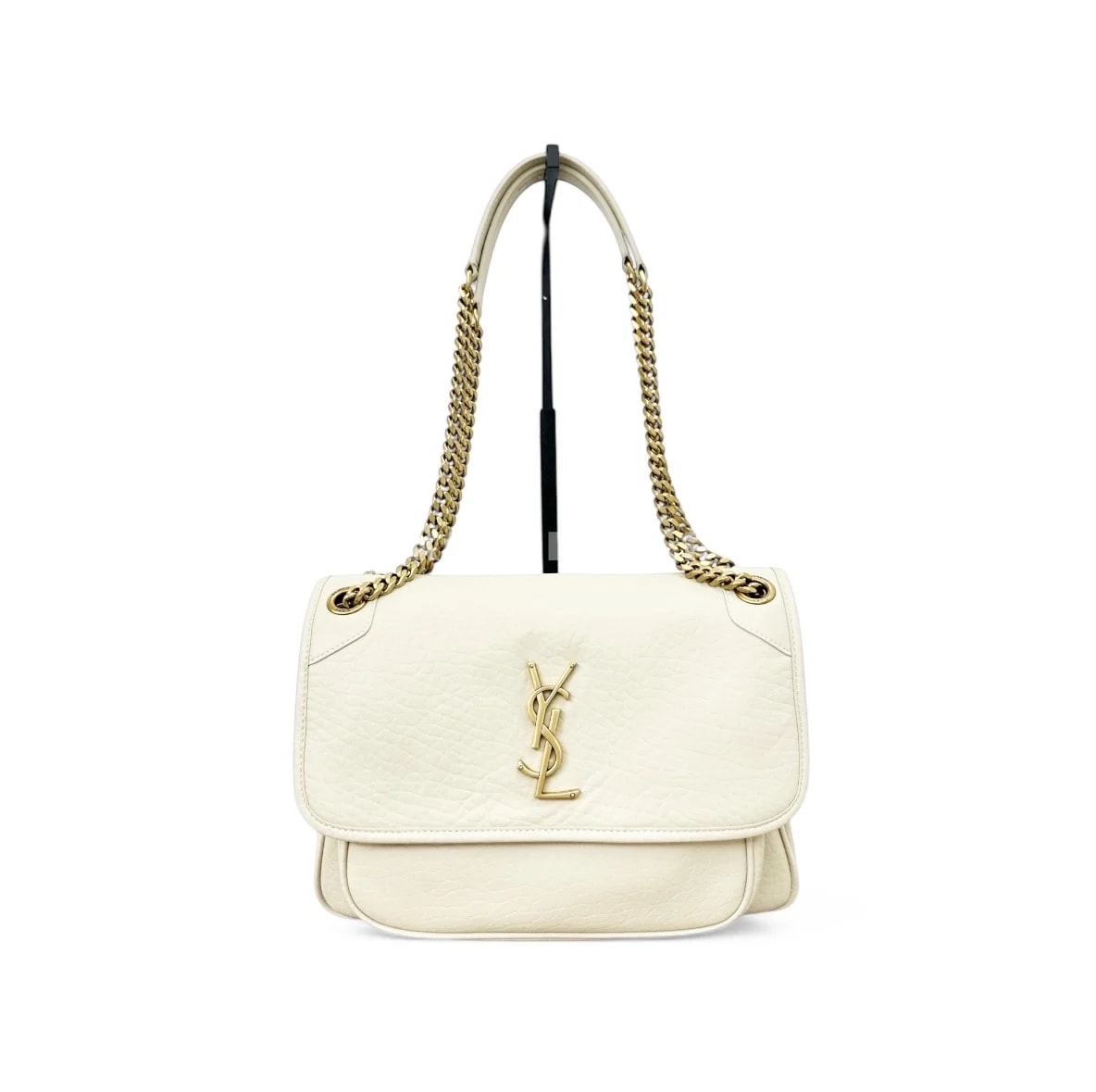 Saint Laurent Сумка Niki 28 см из мягкой овечьей кожи Белая