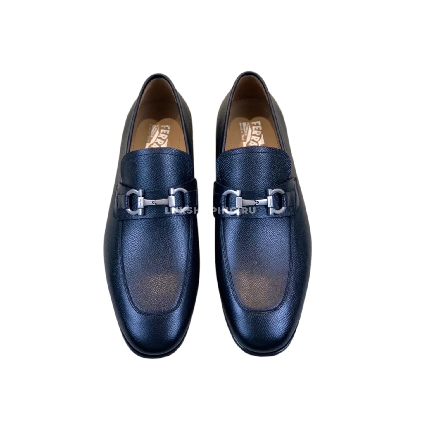 Мужские туфли Ferragamo черные, гладкая кожа