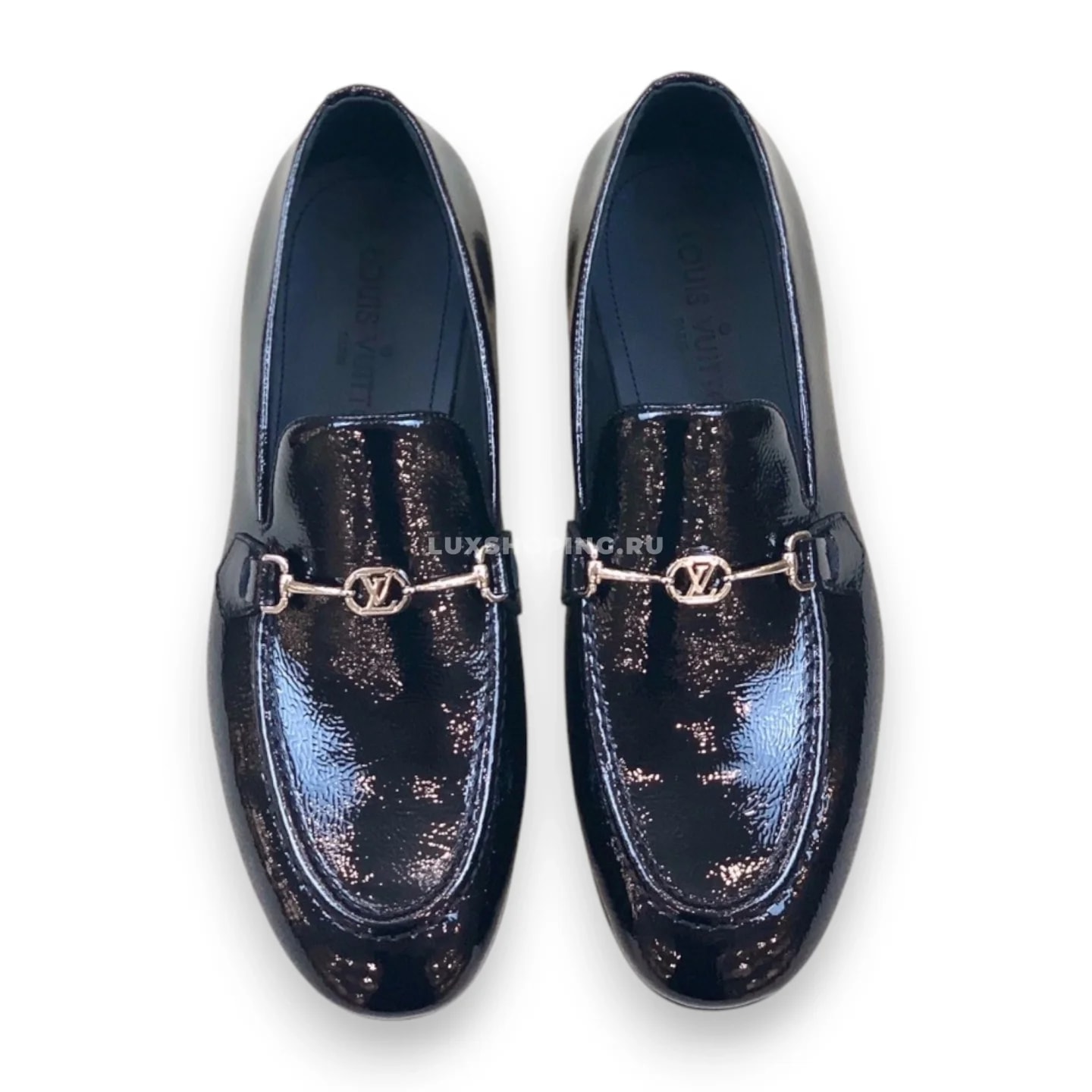 Туфли Louis Vuitton черные с пряжкой, лаковые