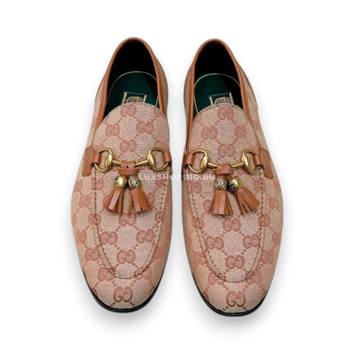 Мокасины Gucci с кисточками коричневые