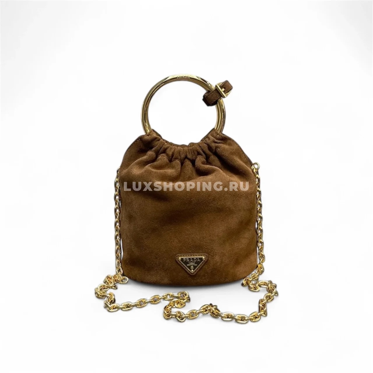 PRADA | Мини сумка из замши 15×19×8 см