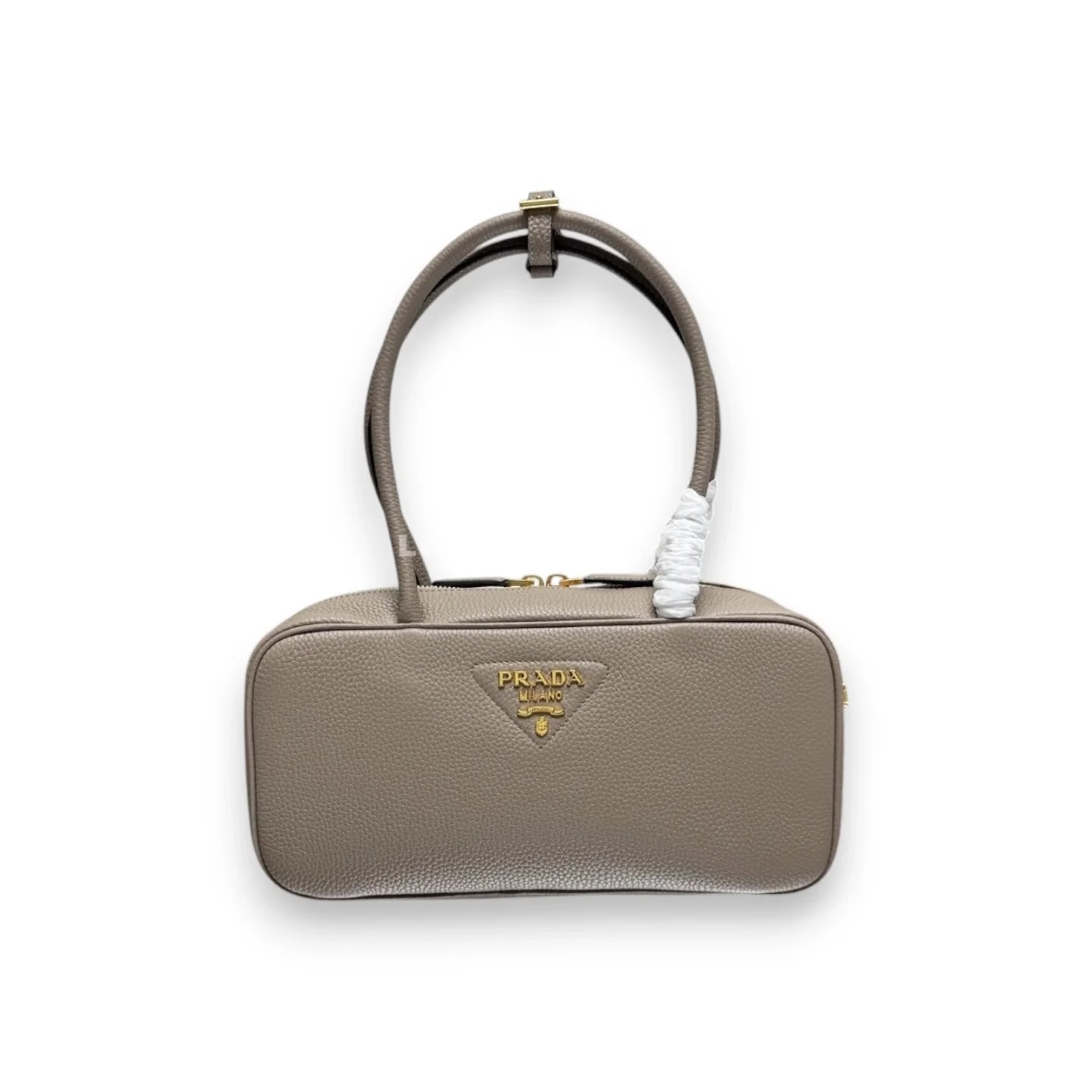 Сумка Prada прямоугольная из кожи серая 29×14×8,5 см
