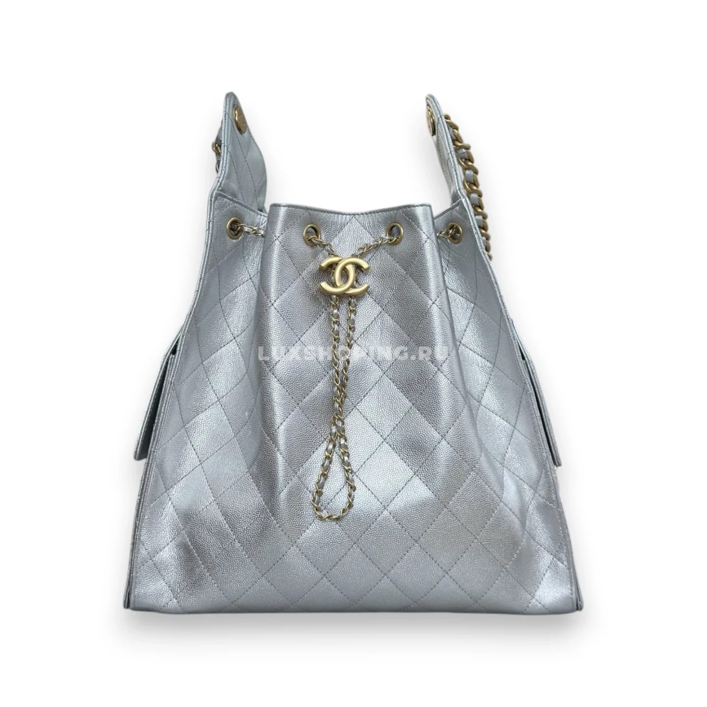 Сумка Chanel hobo 2025 серебрянная 40×30×15 см