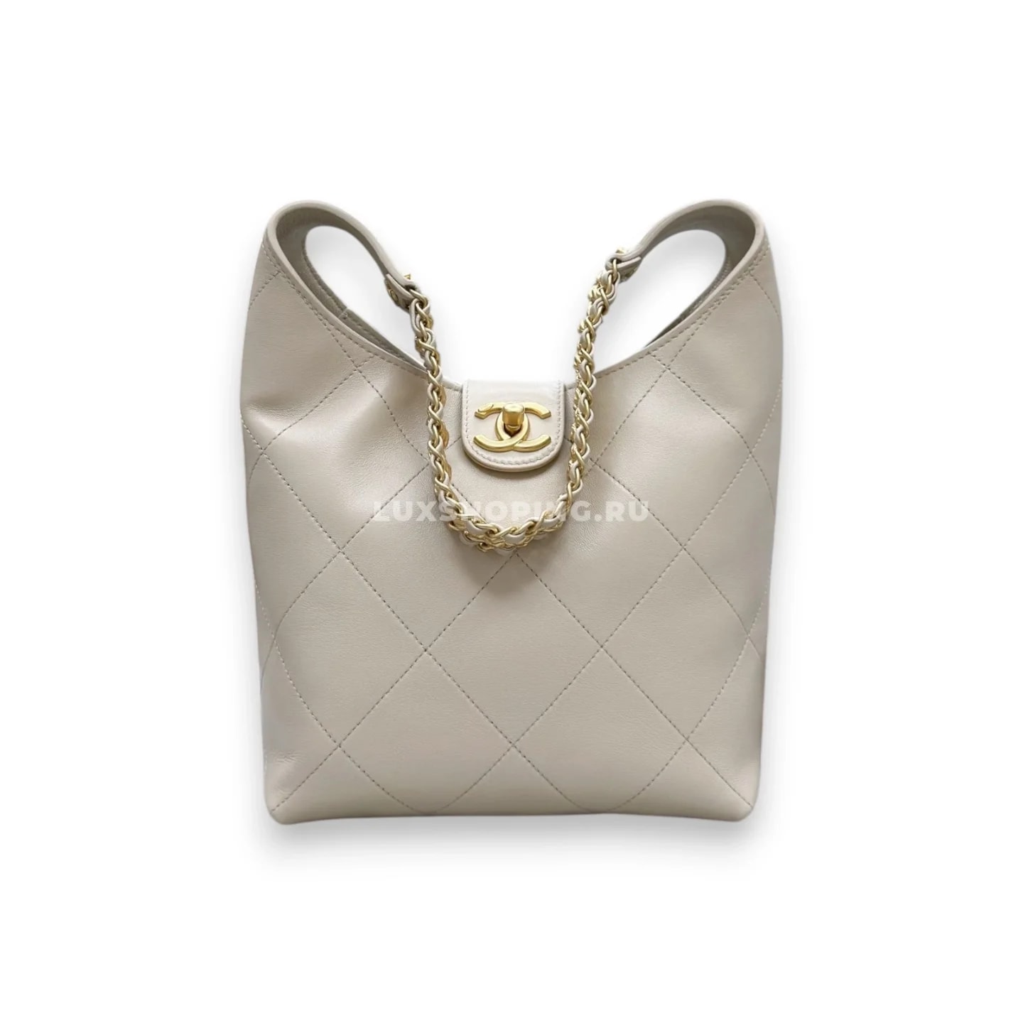 Сумка Chanel 25P Hobo бежевая 23×27×21 см