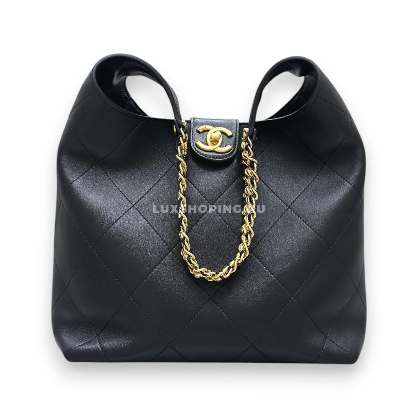 Сумка Chanel 25P Hobo черная  30×35×14 см