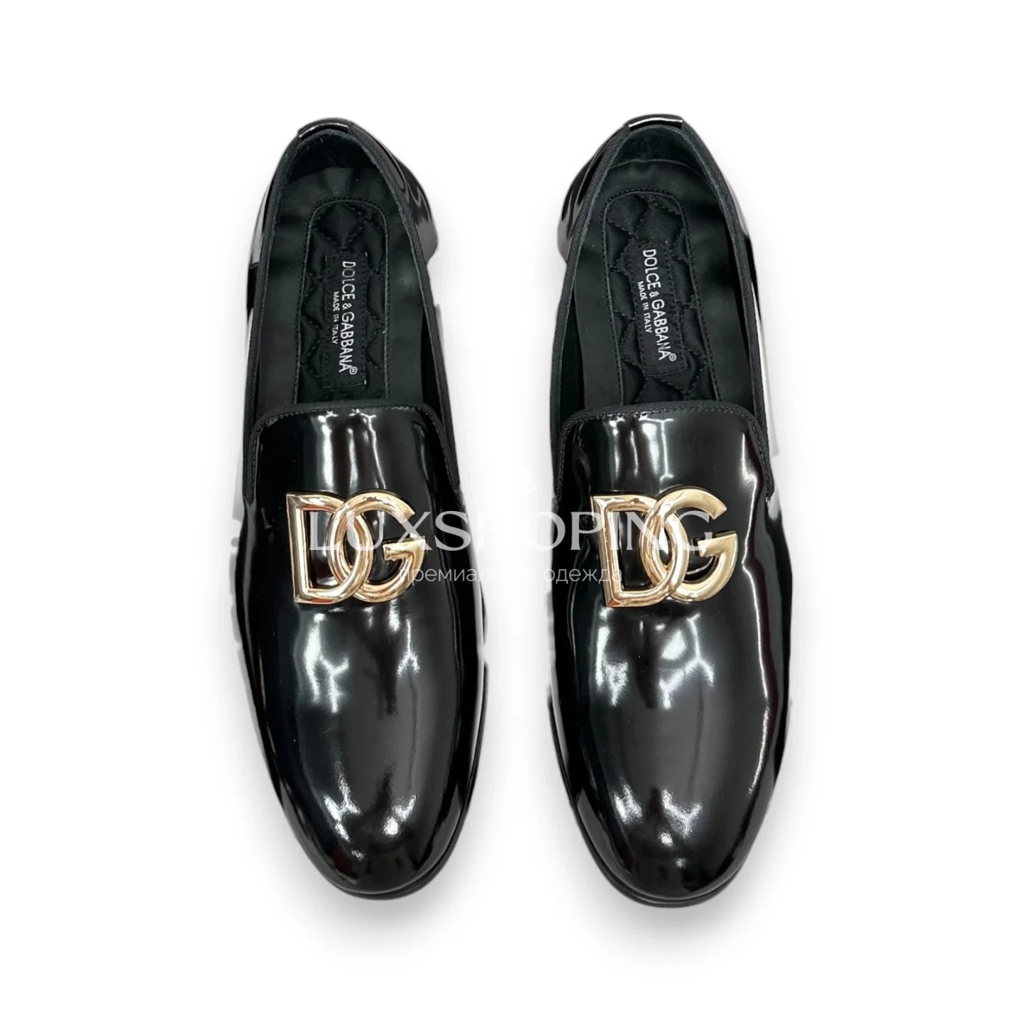Лоферы Dolce &amp; Gabbana кожанные лаковые черные m5