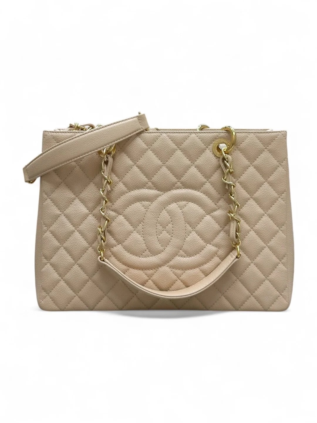 Сумка Chanel Grand Shopping Tote 34х25х13 см бежевая