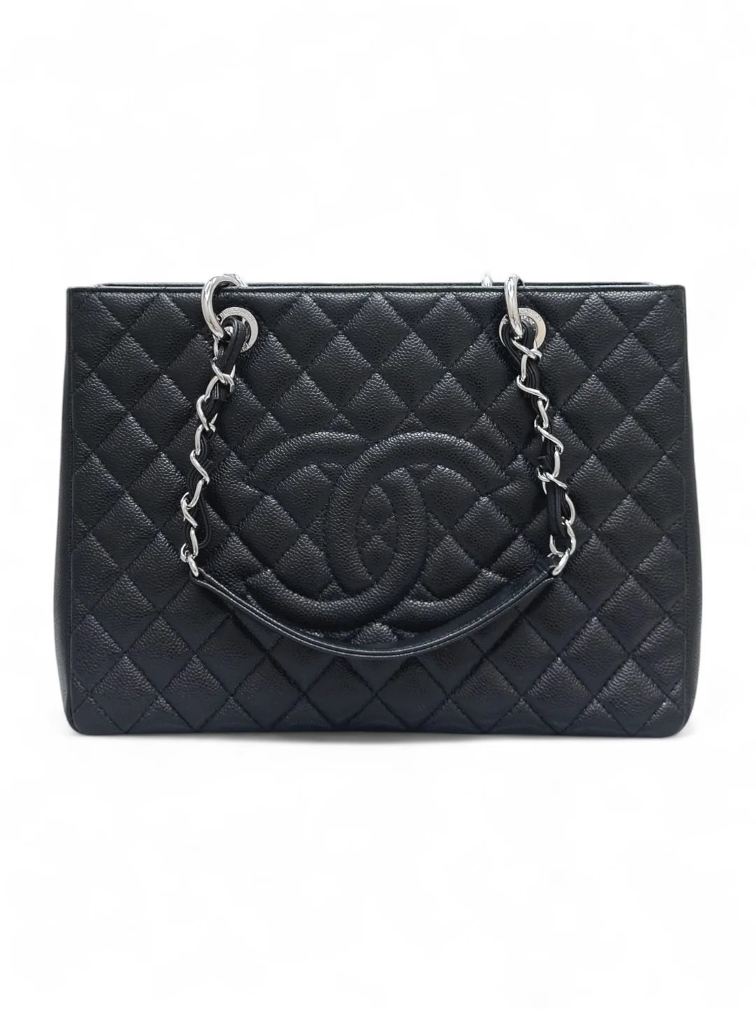 Сумка Chanel Grand Shopping Tote 34х25х13 см черная серебро