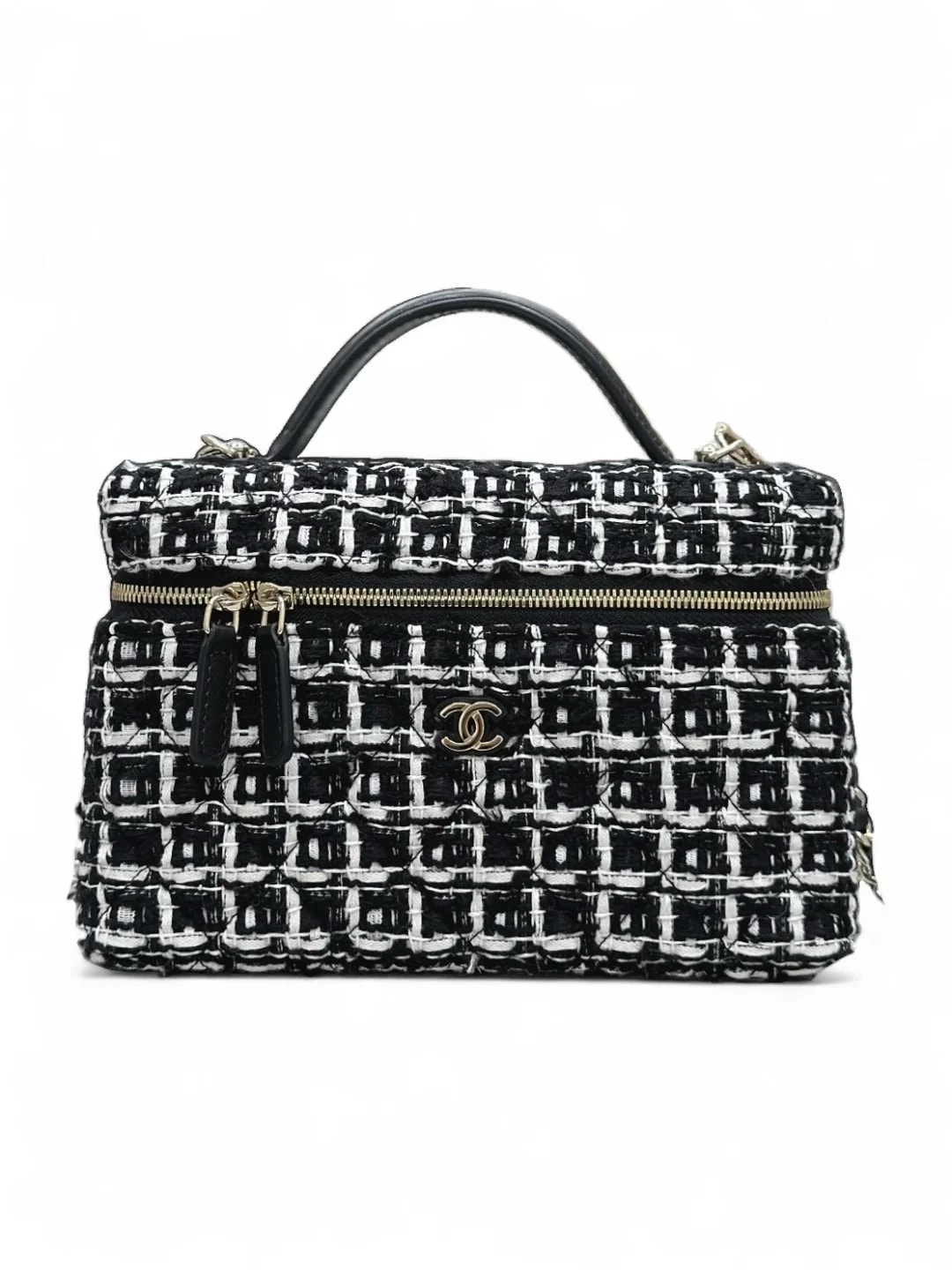 Сумка твидовая Chanel 25C LP черная 17х19,5х5 см