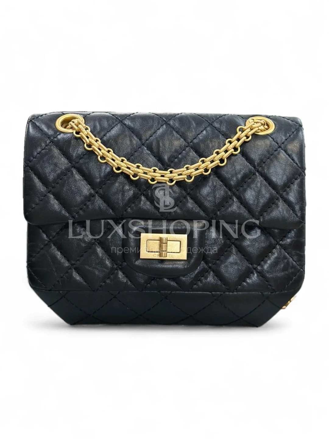 Сумка Chanel 2.55 черная мини 15.5х20х6 см