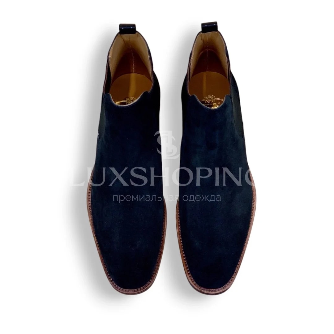 Church’s Chelsea Boots  Мужские челси из натуральной замши, тёмно-синий