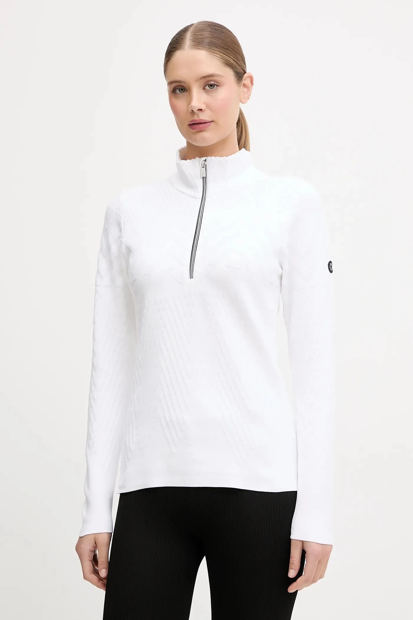 Функциональная футболка с длинным рукавом LADY T-NECK белая для женщин