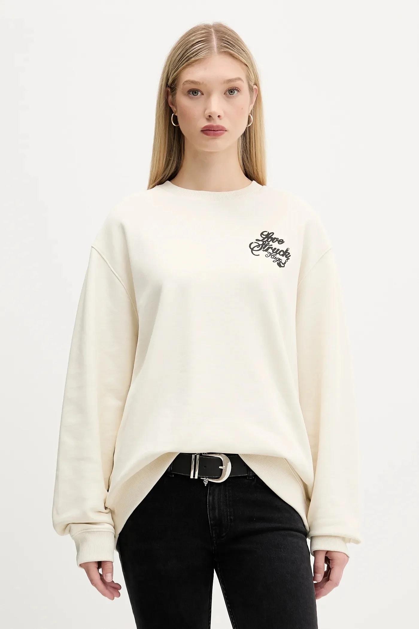 Хлопковая толстовка Oversized Crew_B_4