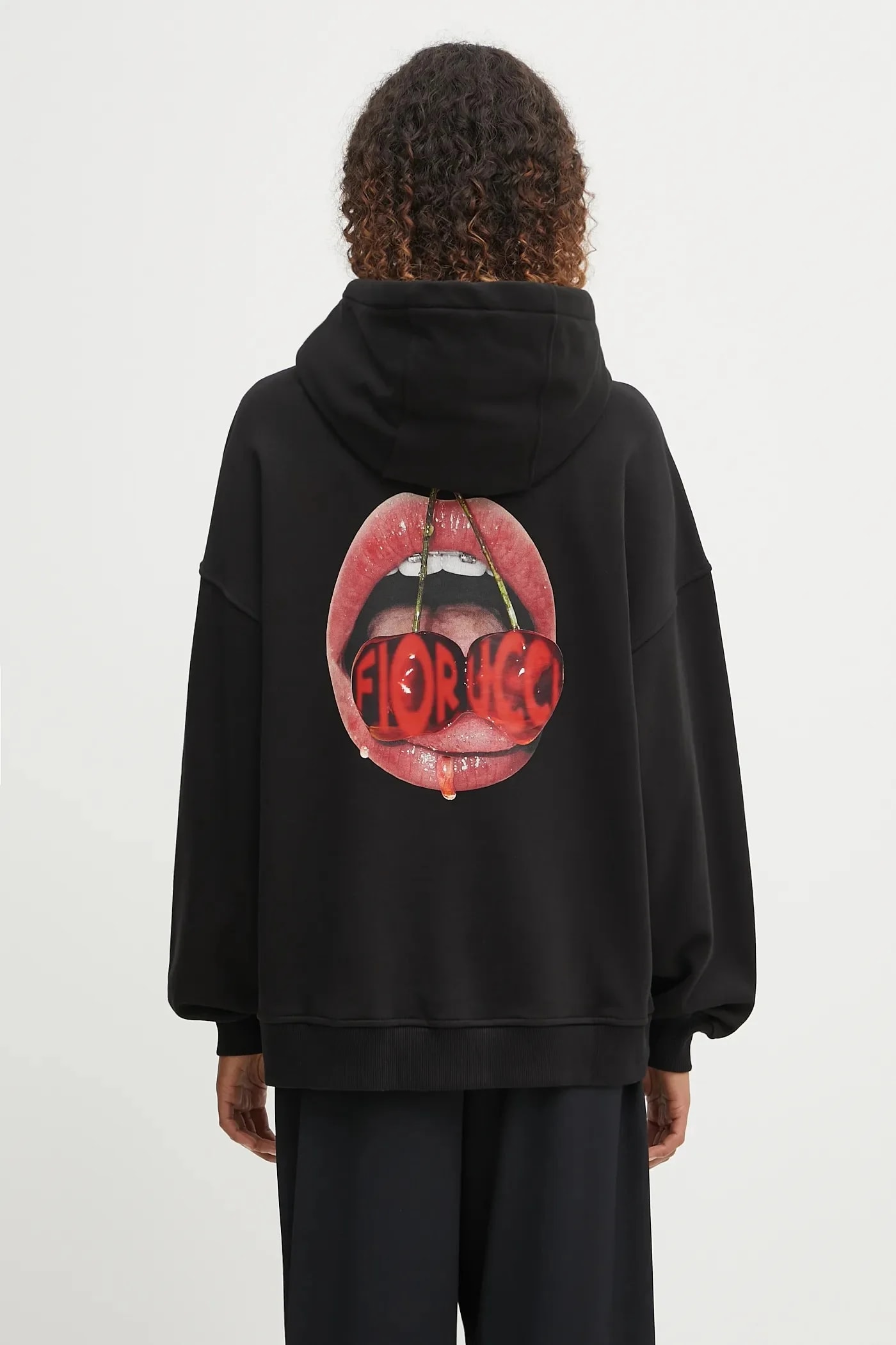 Хлопковая толстовка свободного кроя с принтом Fiorucci Cherry Mouth