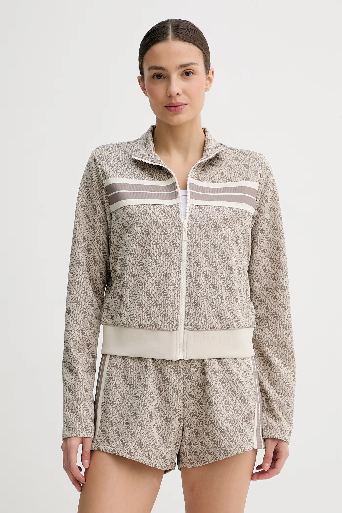 Женская толстовка на молнии бежевая для женщин
