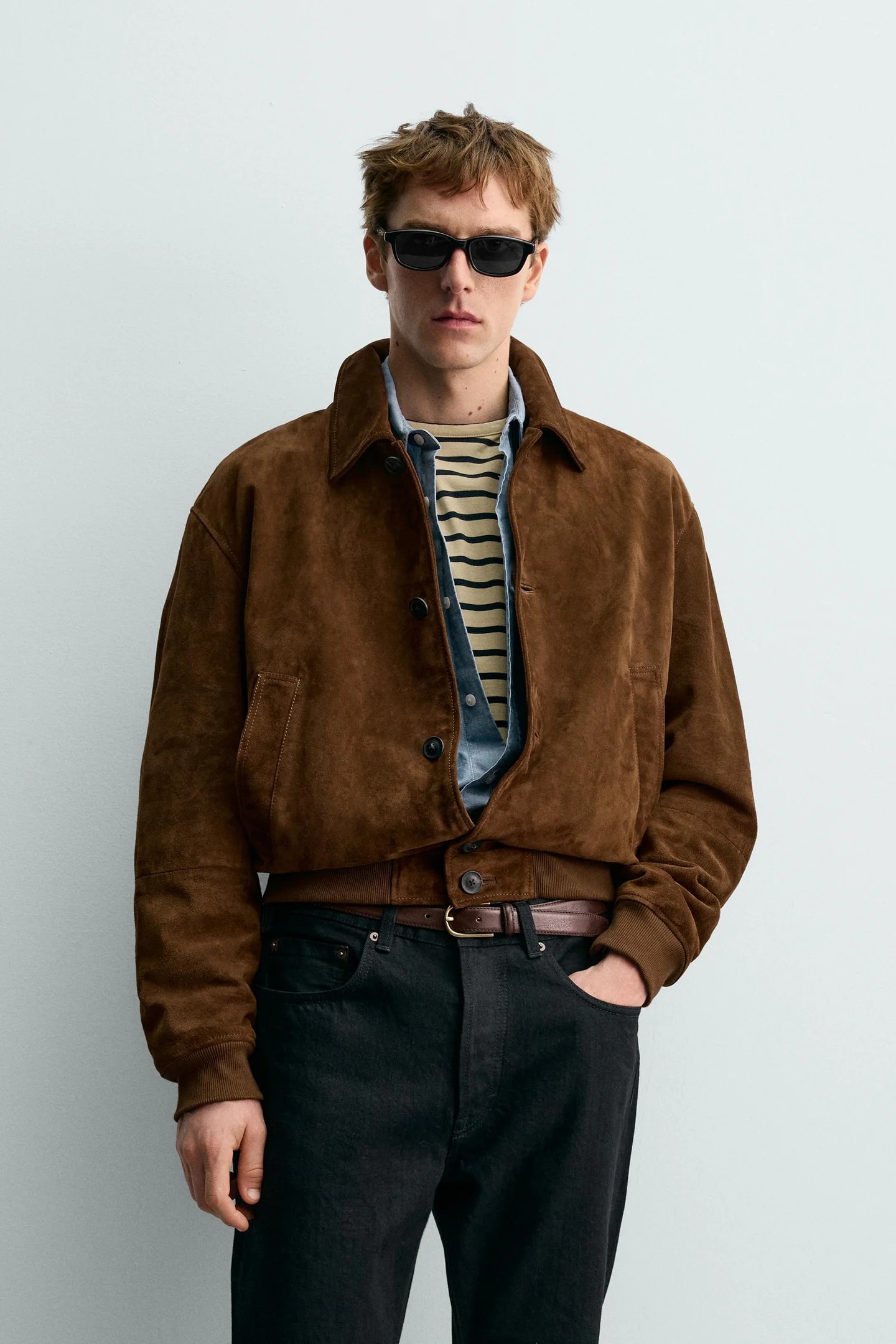 УКОРОЧЕННАЯ КОЖАНАЯ КУРТКА AARON LEVINE X Zara
