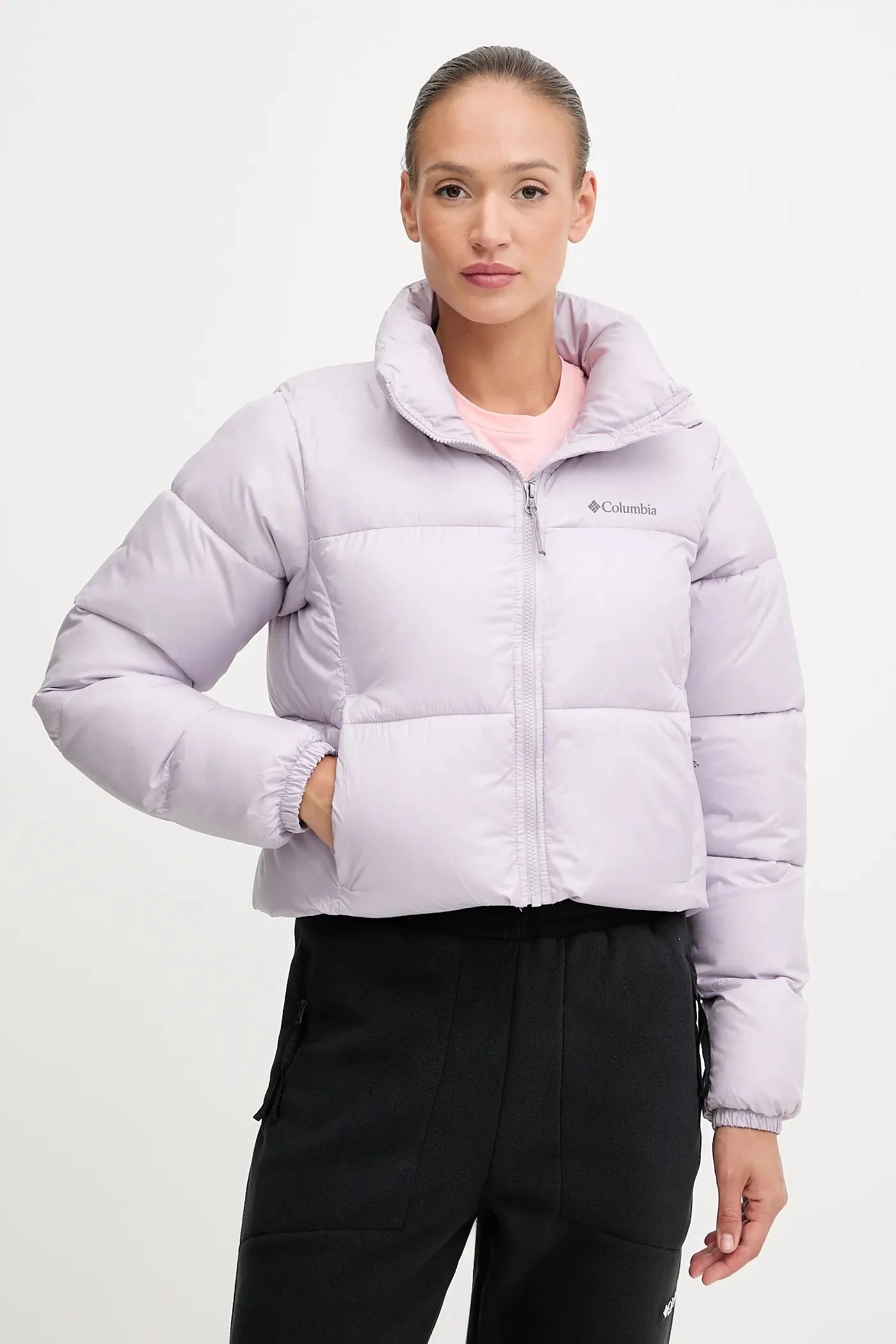 Пуховая куртка Colorblock фиолетовая для женщин