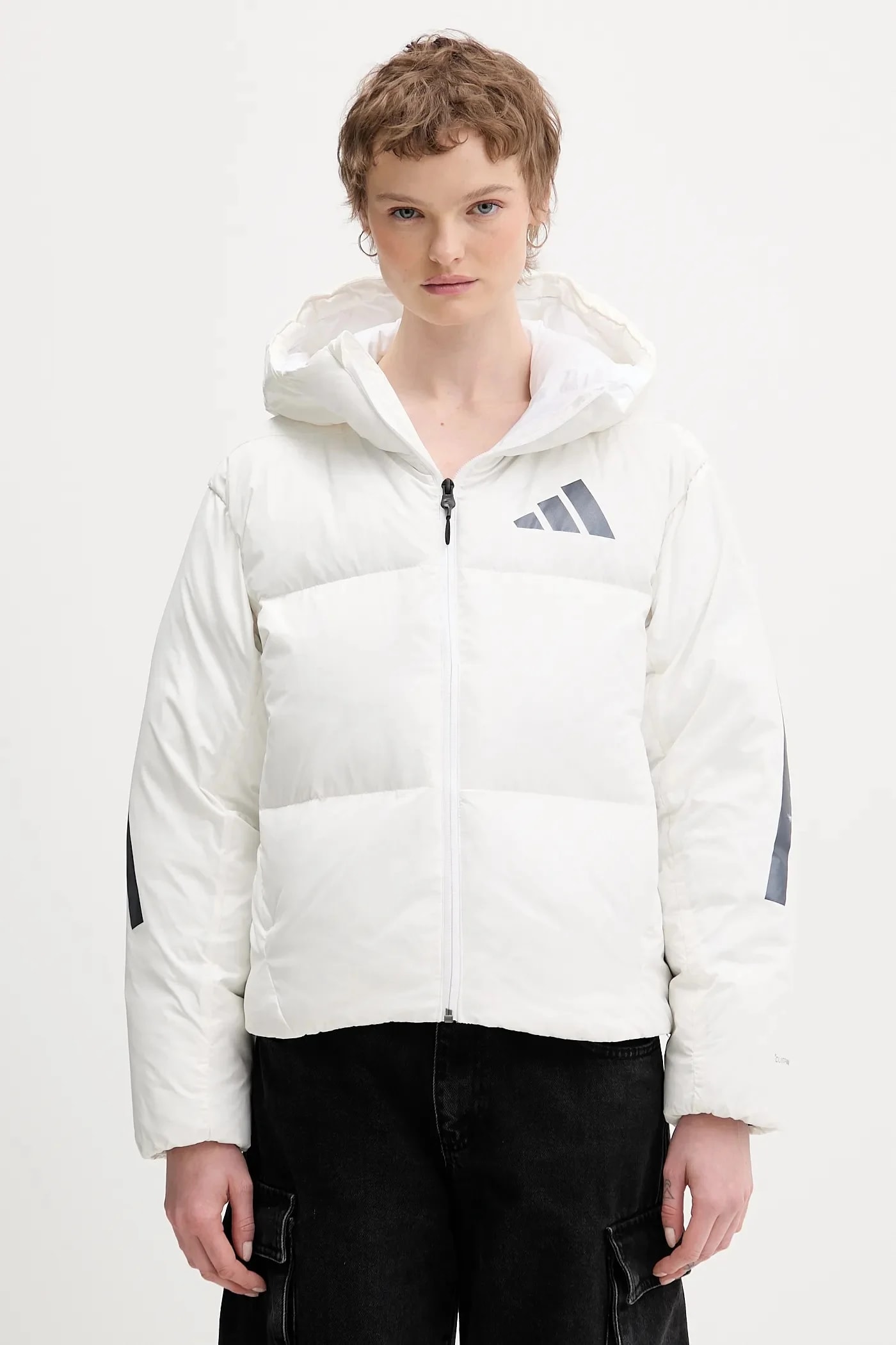 Пуховик Adidas x Z.N.E белый для женщин