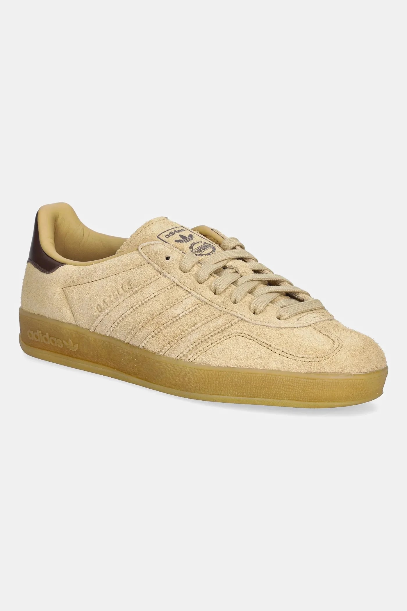 кроссовки Gazelle Indoor замшевые бежевое