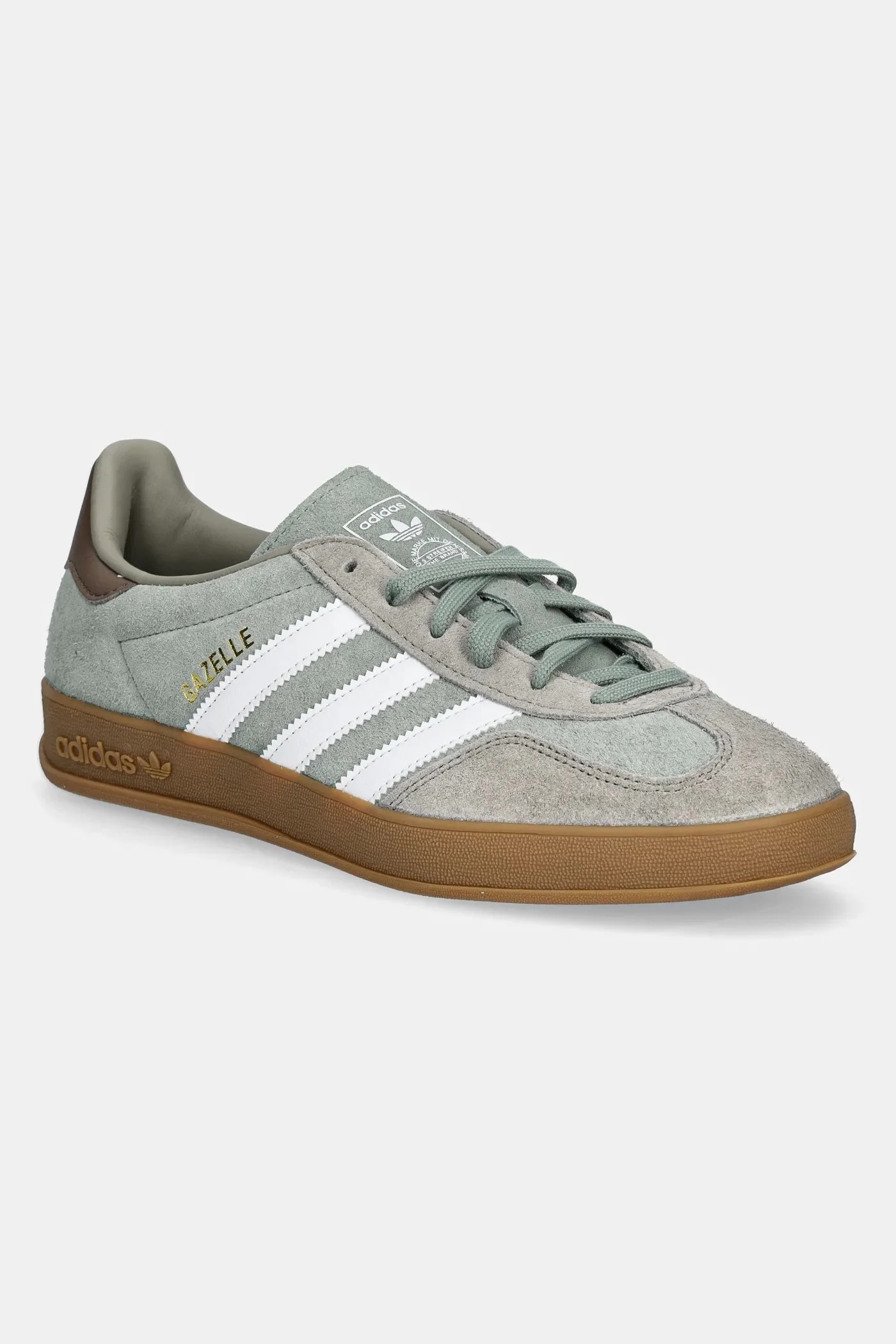 кроссовки Gazelle Indoor замшевые зеленое