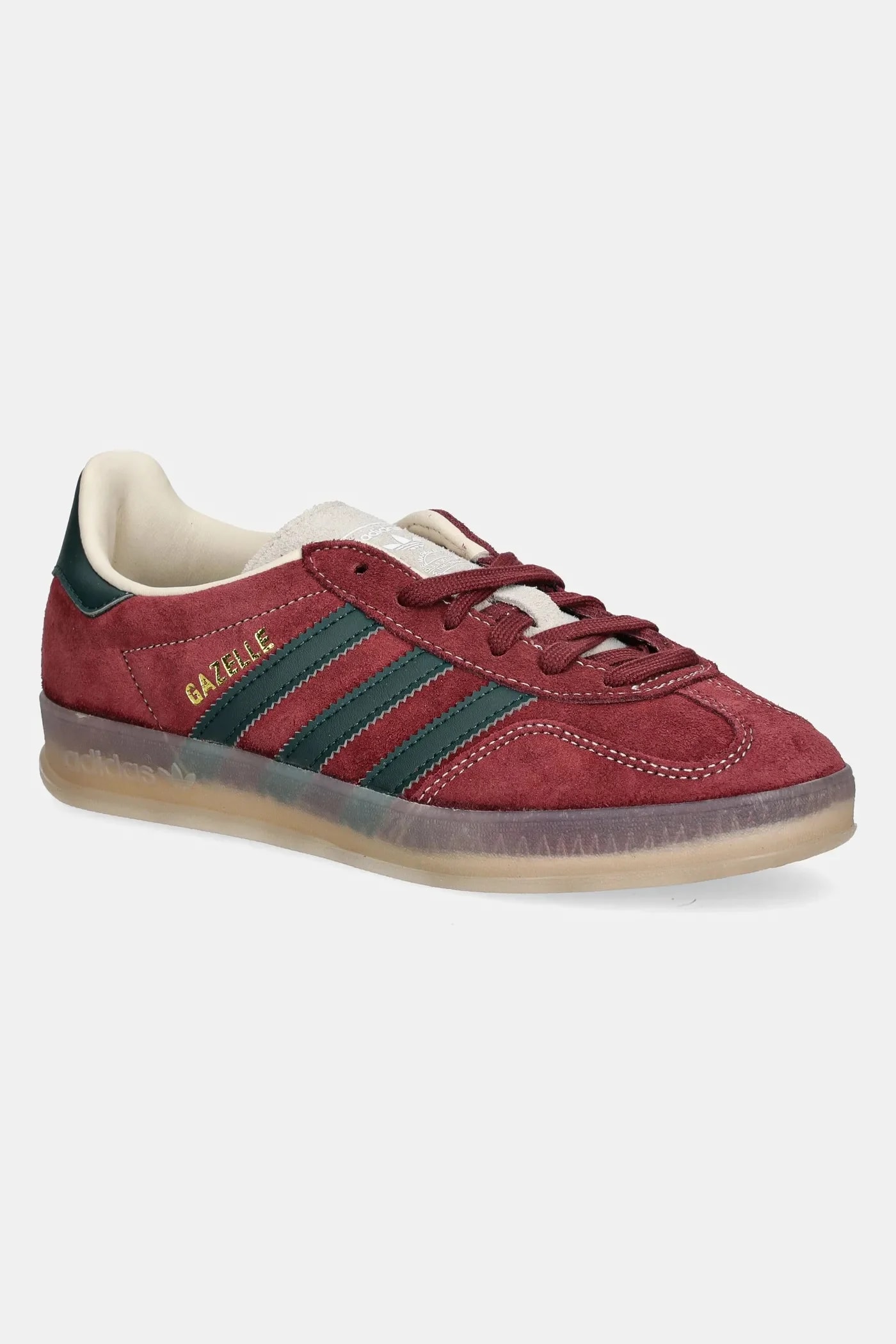 кроссовки Gazelle Indoor замшевые бордовое