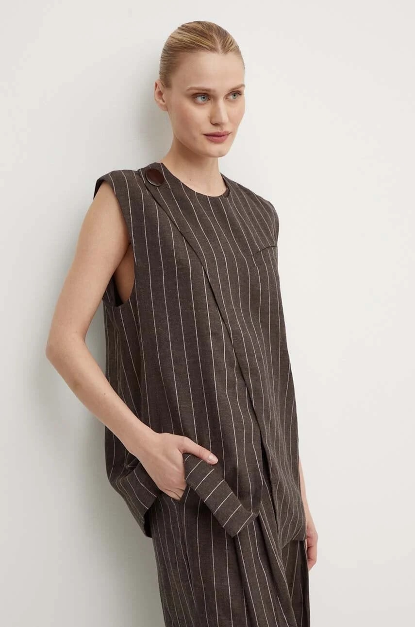 Льняной жилет Enid - Casual Linen Stripe