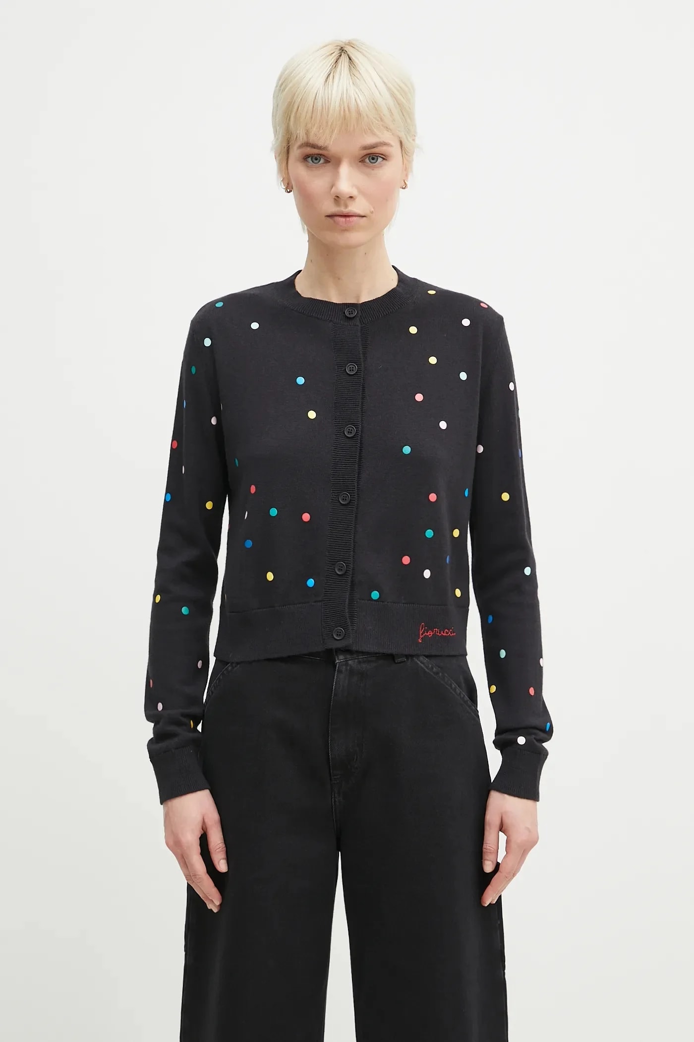 Шерстяной кардиган с принтом Confetti Dot Logo