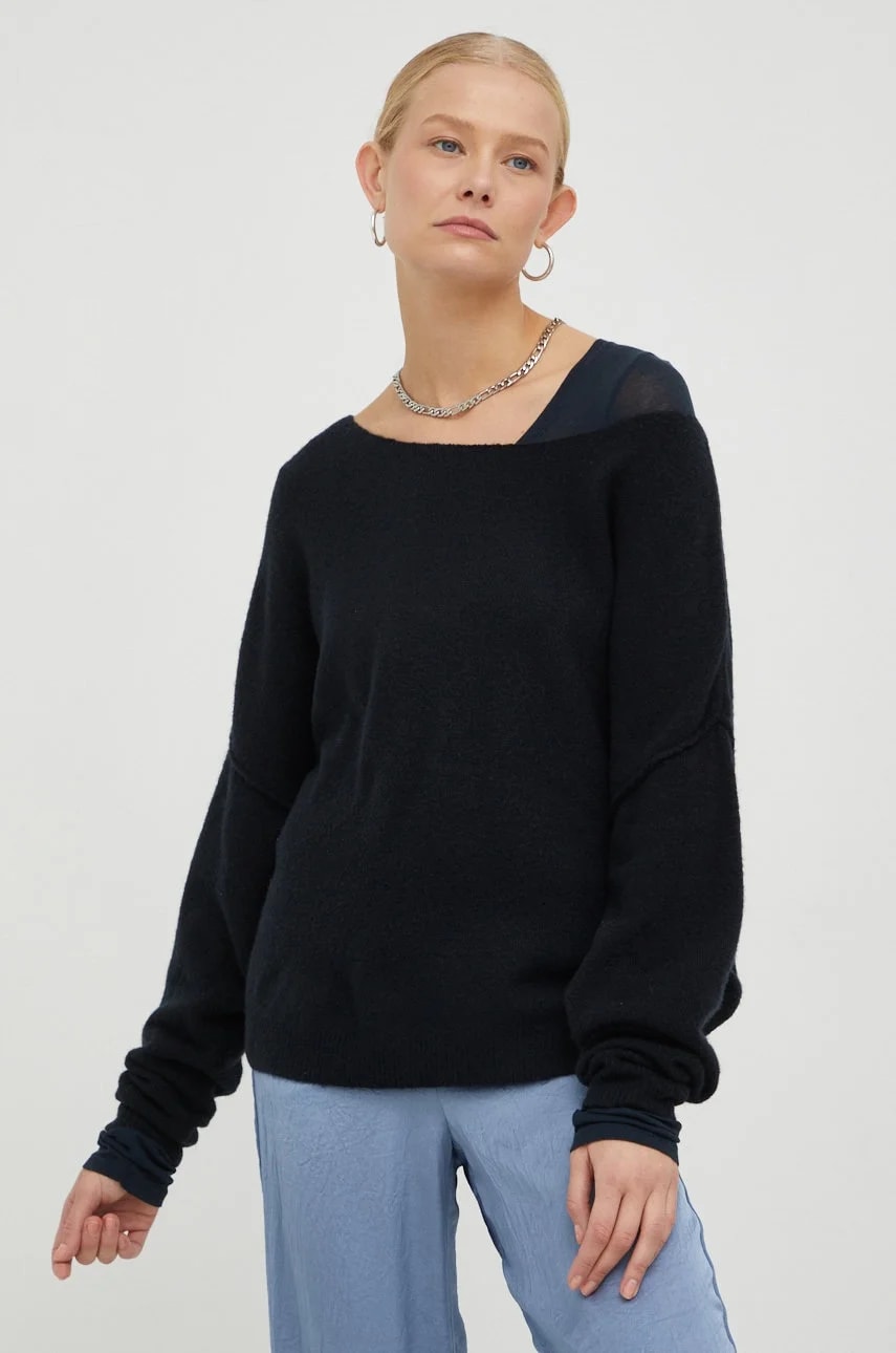 Женский свитер из шерсти PULL ML COL BATEAU