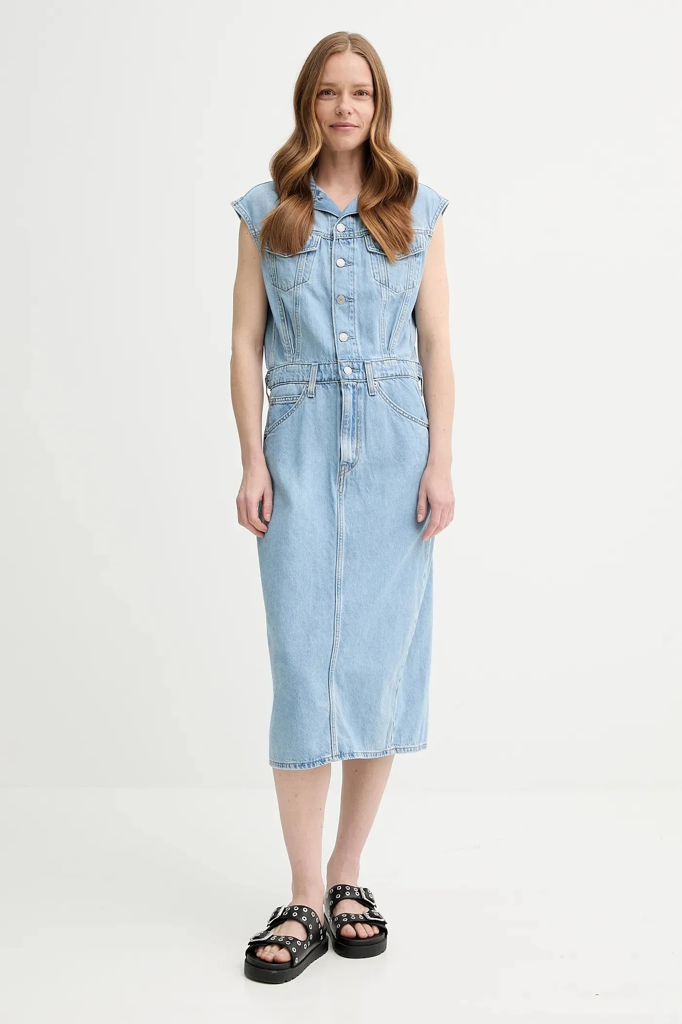 джинсовое платье ICONIC SLEEVELESS DRESS