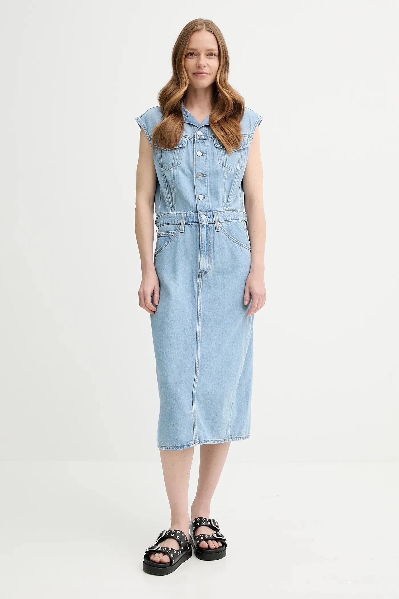 джинсовое платье ICONIC SLEEVELESS DRESS