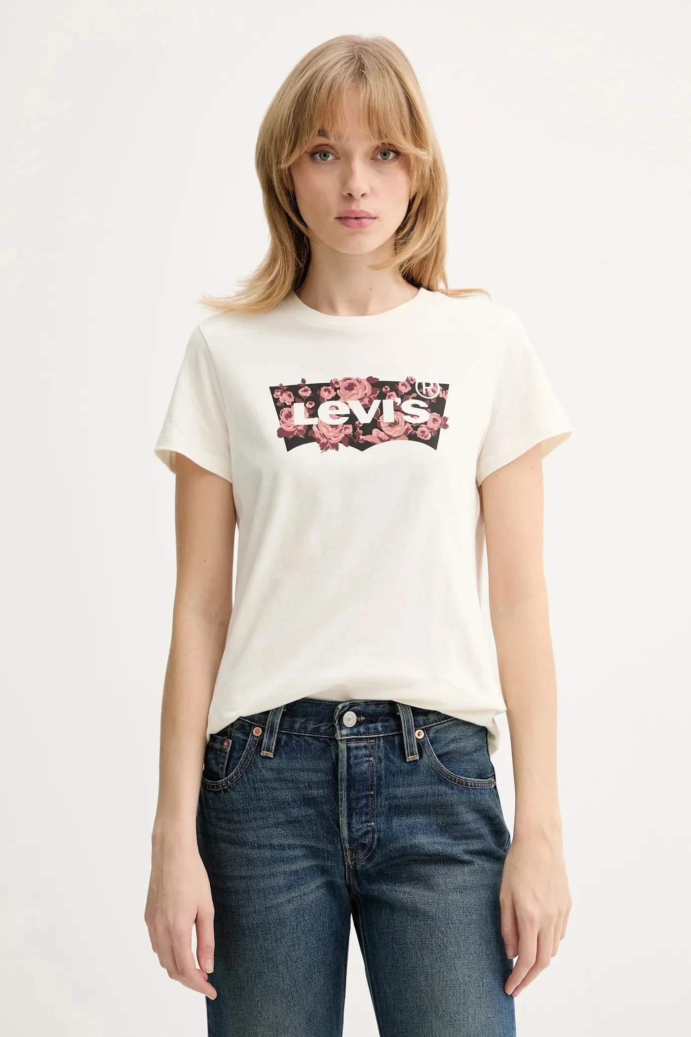 Футболка THE PERFECT TEE из хлопка бежевая